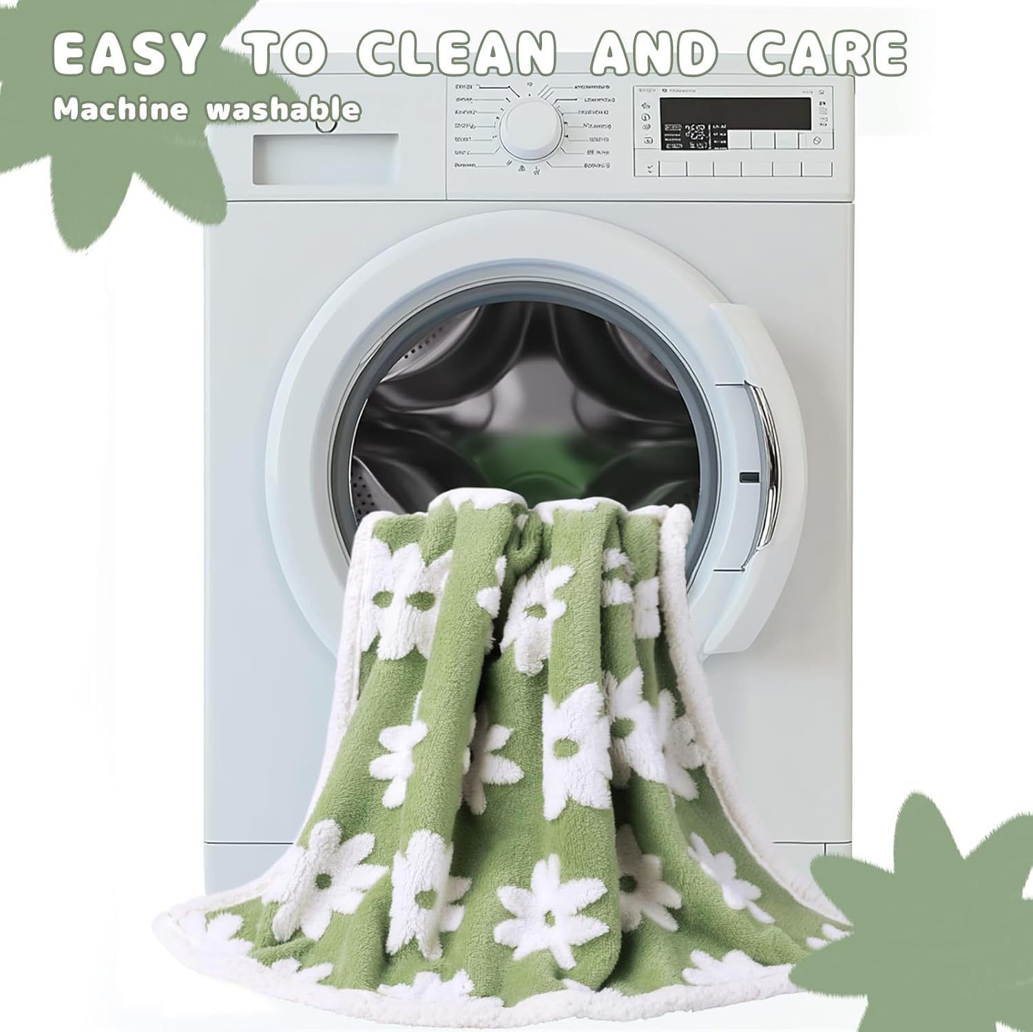 Luciphia Waterproof Pet Blanket for Medium Large Dogs Washable Fluffy Thick Jacquard Shag Fleece Warm Sherpa 3D Textured Flower Print for Cats Puppy Couch Protection (Green,40x28 inches) - Image 6