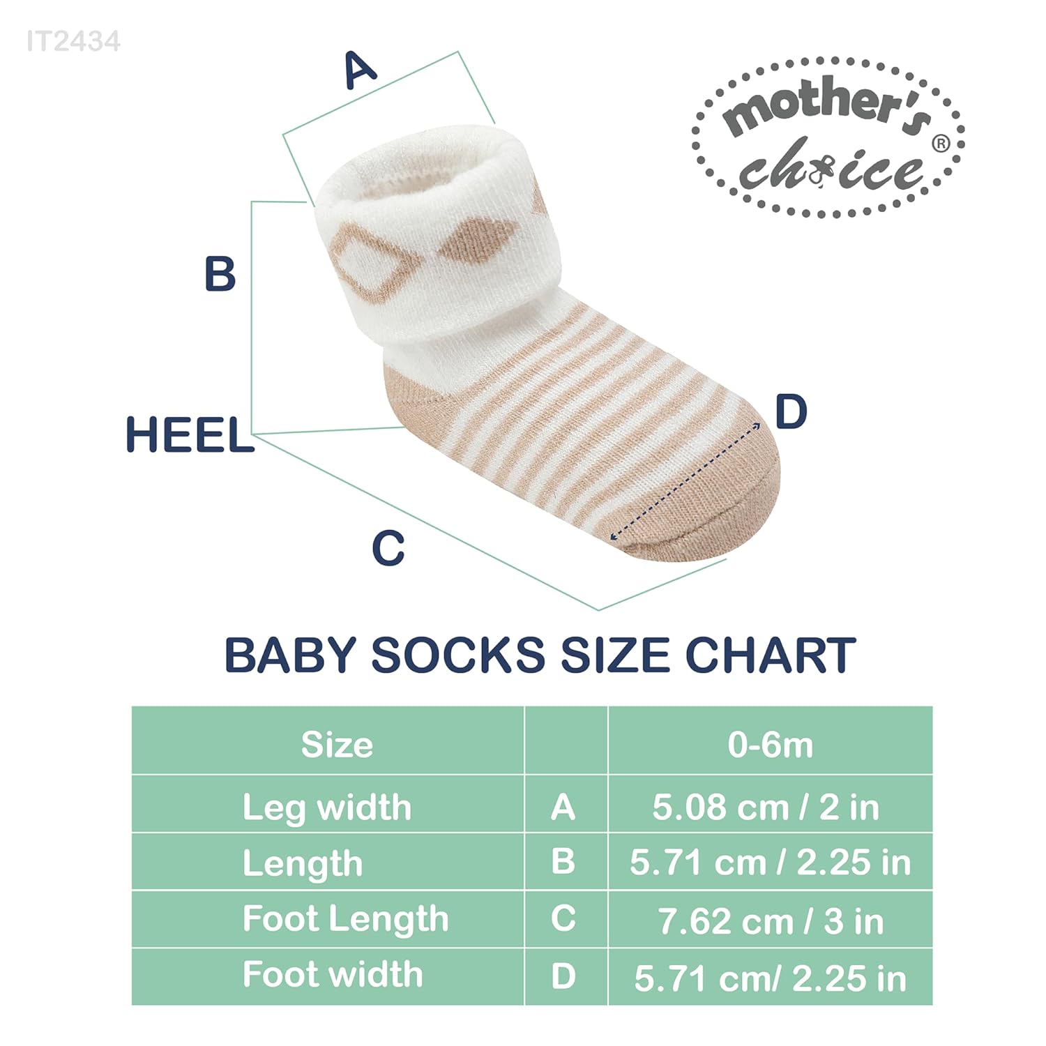 Mother's Choice Organic Cotton Baby Socks Infant 0-6 Months - 12 pairs Soft, Cozy, and Gentle Newborn Socks for Girls & Boys, Perfect Baby Registry for Everyday Wear, and Infant Comfort - Image 5