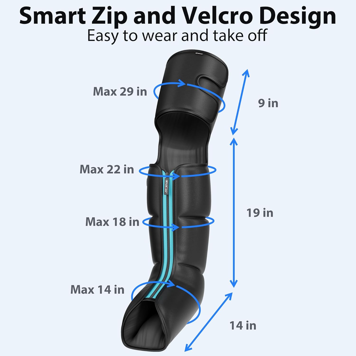 CINCOM Leg Massager for Circulation and Pain Relief, Air Compression 3 in 1 Leg Massager for Foot Calf & Thigh, Leg Compression Boots for Recovery, Edema, RLS Relief - Image 7