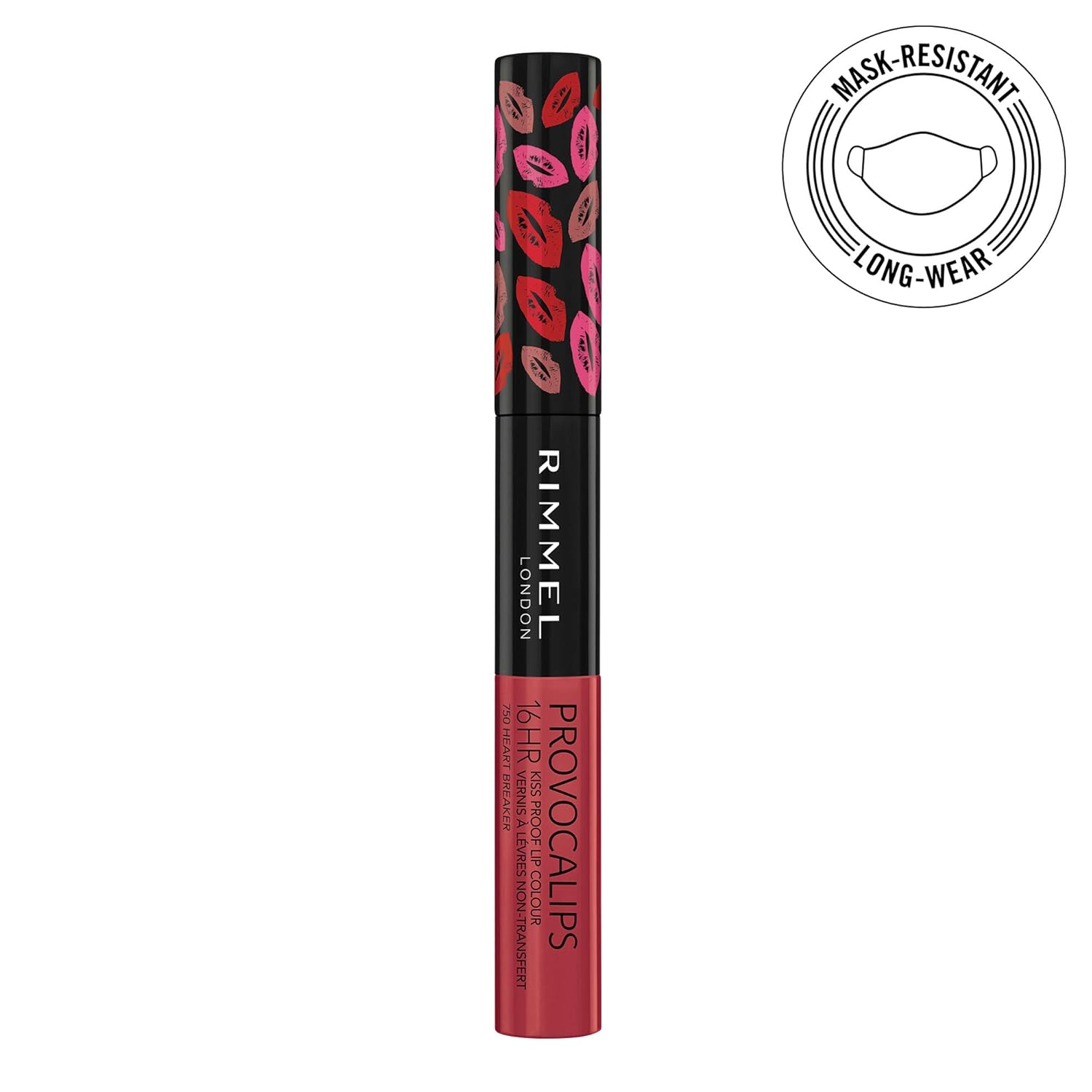Rimmel London Provocalips 16hr Kiss-Proof Lip Color - Two-Step Liquid Lipstick to Lock in Color and Shine - 750 Heart Breaker, .14 fl.oz. - Image 2
