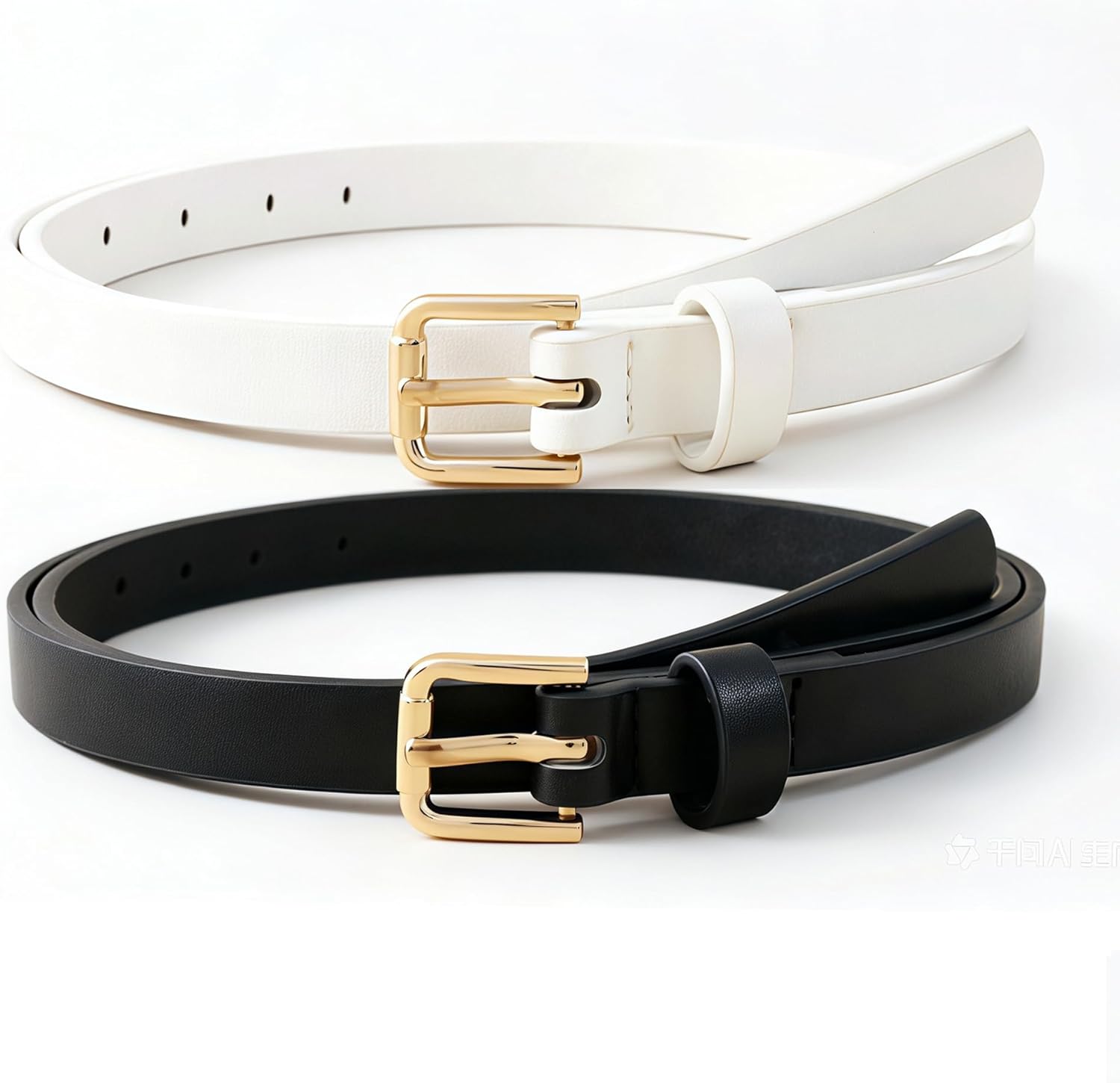 HOTWILL 4 Pack Women Skinny Belts for Jeans Dress Thin Waist Belt for Ladies with Gold Buckle 0.55" Width - Image 6