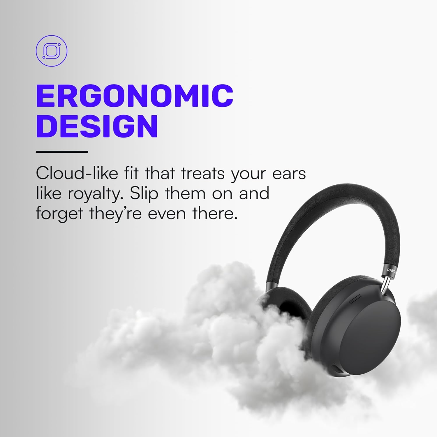 Raycon Essential Bluetooth Headphones - Over The Ear, Active Noise Cancelling Wireless Headphones + Awareness Mode, Bluetooth Headset with Mic, 50 Hours of Battery Life (Black) - Image 5