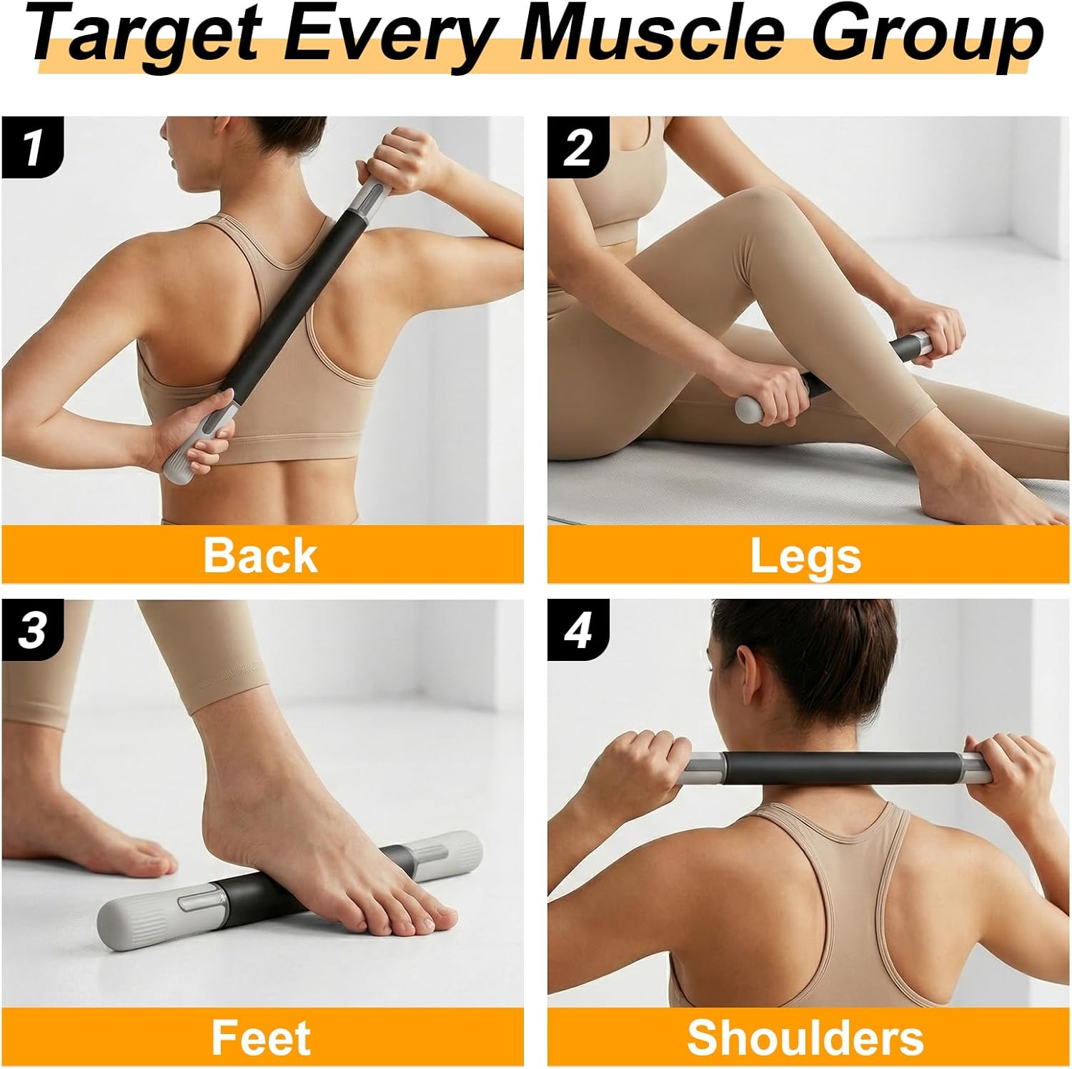 ZanLLW Foam Roller, Massage Roller, Muscle Roller Stick, Therapy Roller Stick for Legs, Calf, Thigh, Lipo, Rolling Stick for Muscles Relief, Massage Rolling Pin, Help Sore Muscle Recovery - Image 4