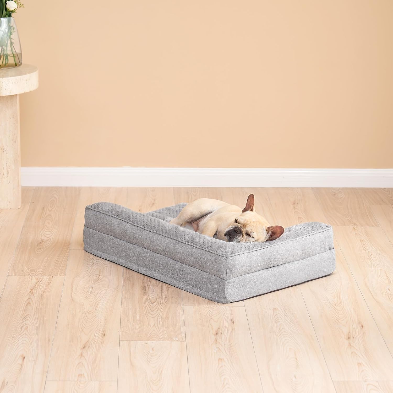 EHEYCIGA Orthopedic Dog Bed Medium Size Dogs, Memory Foam Dog Bed with Washable Removable Cover, Waterproof Pet Sofa Couch for Crate with Nonskid Bottom, 30x20x6, Grey - Image 9