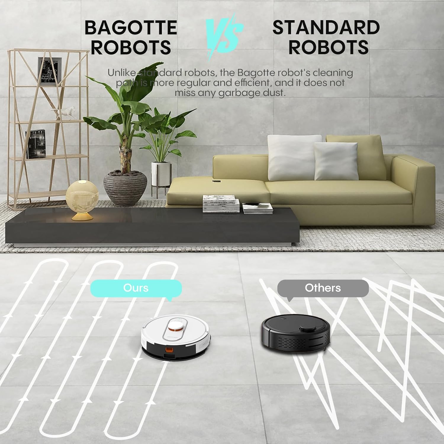 Robot Vacuum and Mop, 6000Pa Robotic Vacuum with Mapping, Self-Emptying Station for 90 Days Hands-Free Cleaning, LiDAR Navigation, No-Go Zones, Wi-Fi/App/Alexa Voice Control, for Carpets Hard Floors - Image 7