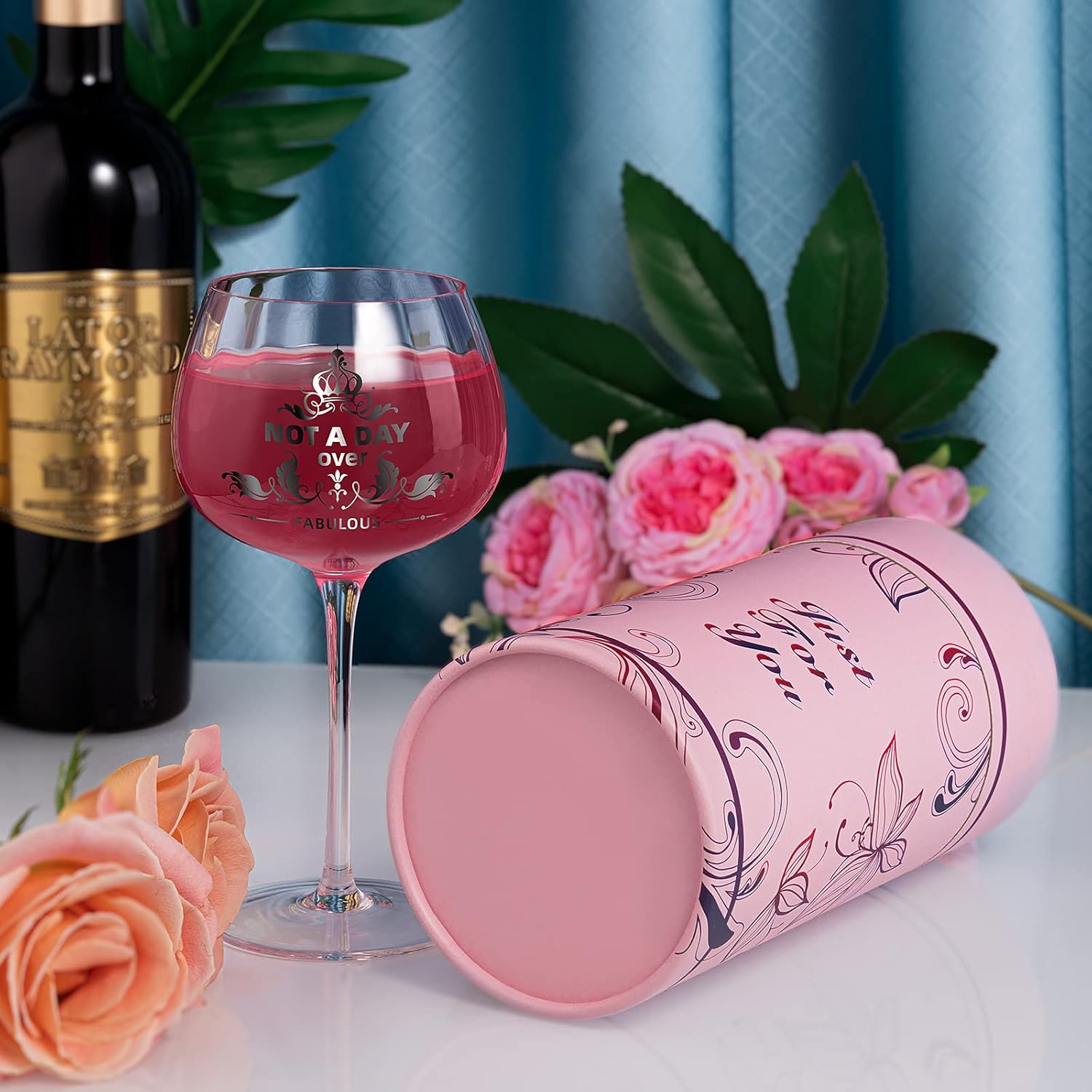 Gifts For Women,Not a Day Over Fabulous Personalized Wine Glasses Birthday Gifts Wine Glass Mothers Day Gifts For Women, Unique Gift Ideas for Her Mom Friends Female Her Wife Girlfriend Coworkers - Image 3