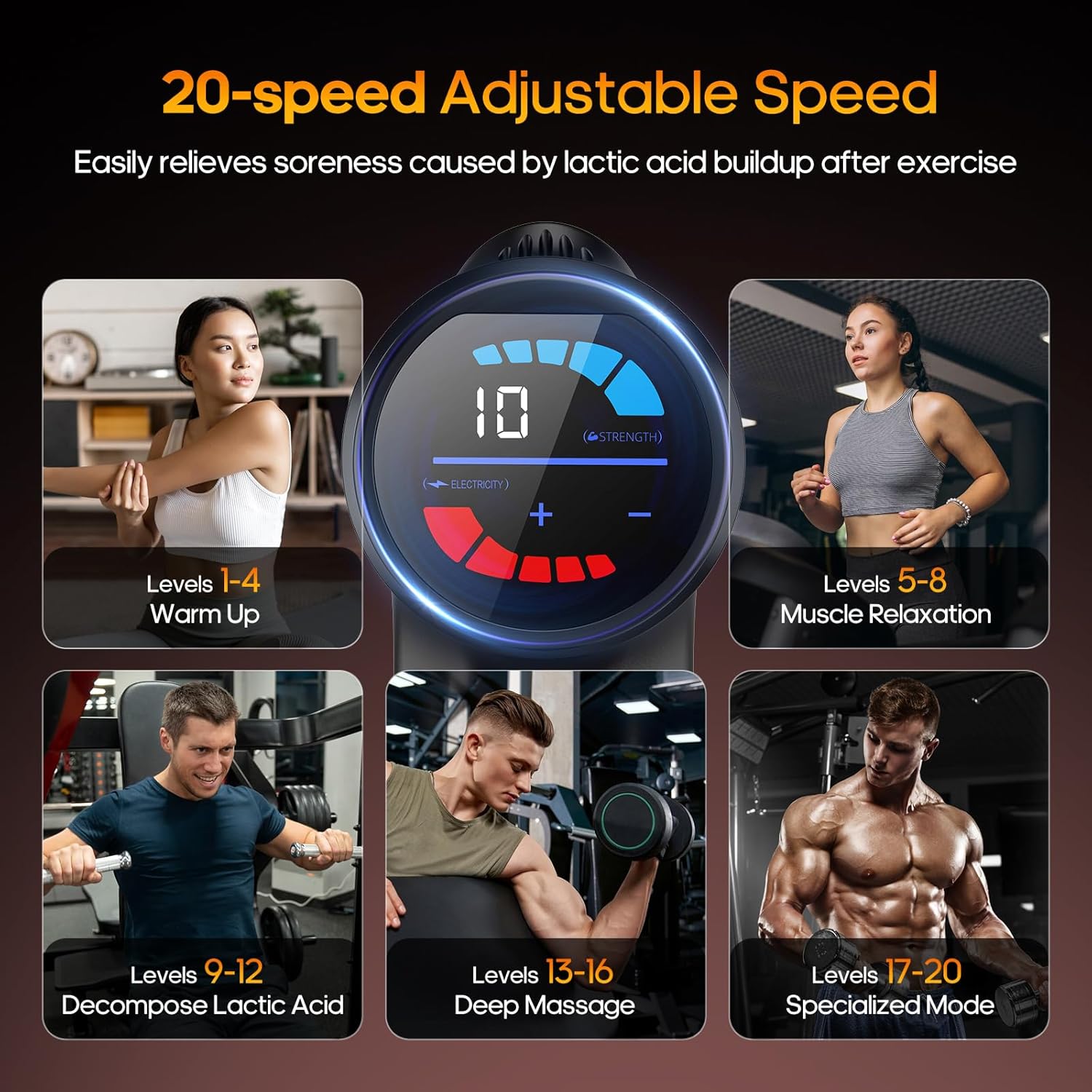 AERLANG Massage Gun with Heat Deep Tissue Back Massager Neck Massager for Pain Relief,Muscle Percussion Massage Gun, Birthday Gifts for Men Women Dad him Handheld Message Gun with 7Heads&Silent - Image 6