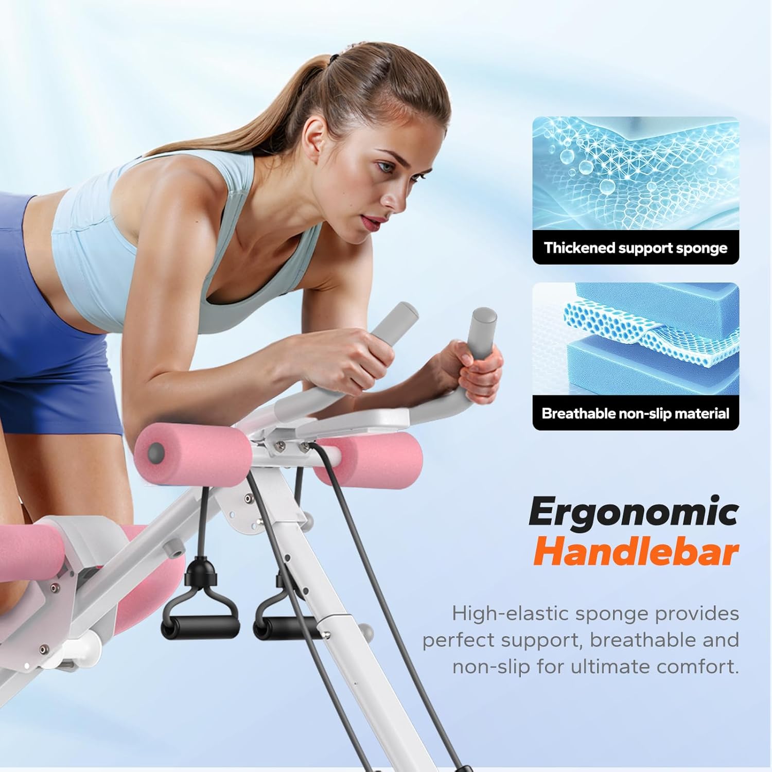 MERACH Ab Machine, Ab Workout Equipment, Adjustable Ab Trainer Machine for Abs Workout at Home Gym, Foldable, Knee Protection, Abdominal Trainer for Stomach Workout - Image 6