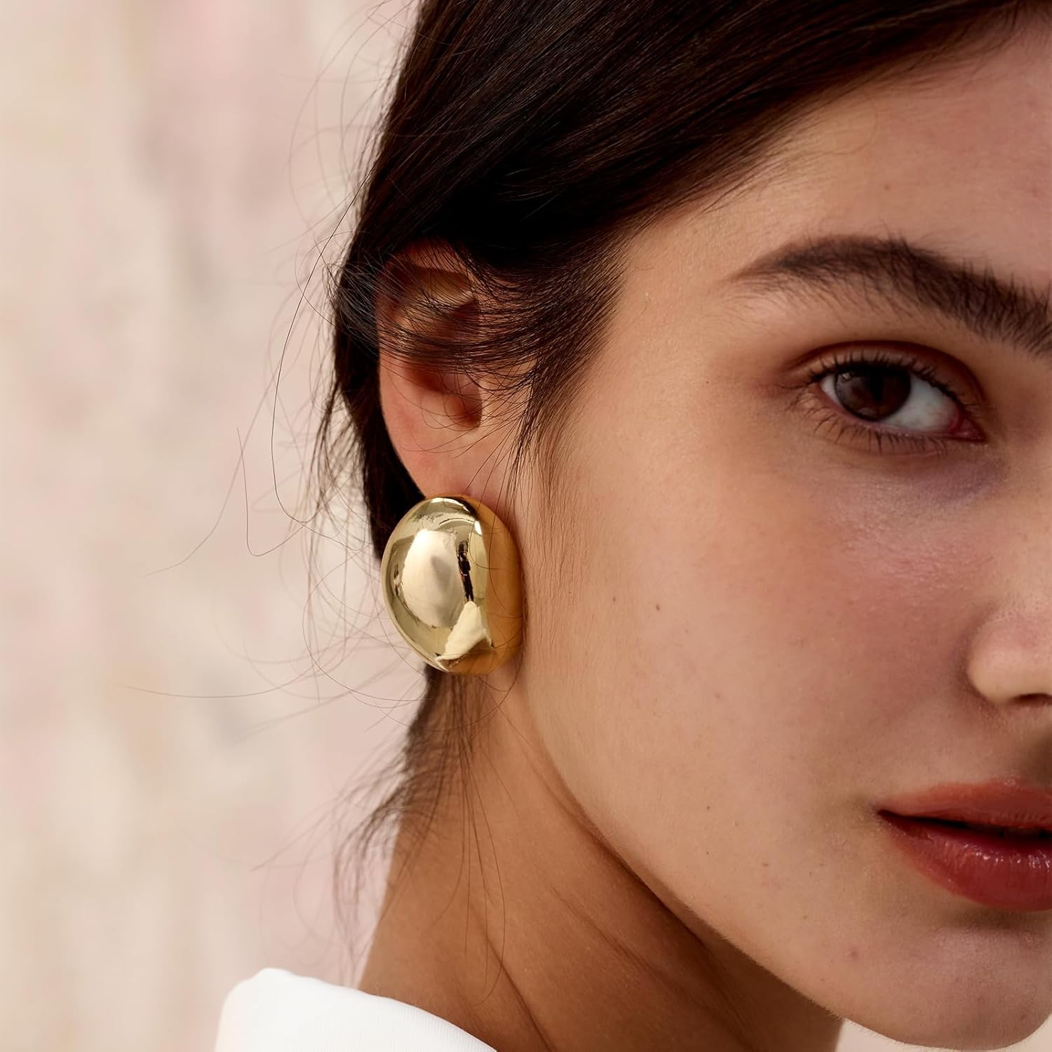 Risamil Chunky Gold Earrings for Women Trendy, Dainty 14K Gold Plated 2/3 Pairs Statemenet Earrings Thick Dangle Teardrop Earrings Big Hoop Earring Sets Large Unique Stud Earrings Gold Jewelry for Women Gifts - Image 5