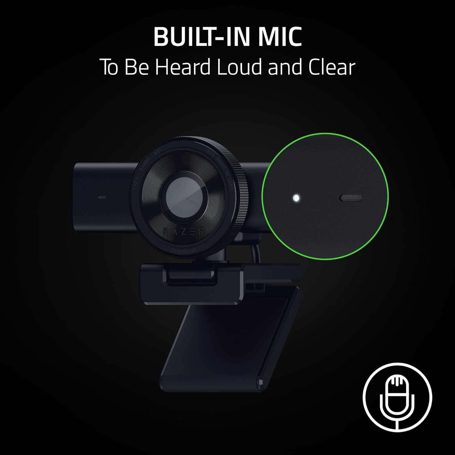 Razer Kiyo V2 X Streaming Webcam: 1440p 60 FPS - Auto Focus - Built-in Microphone - Wide Angle Lense - Integrated Privacy Shutter - Works with OBS, Xsplit, Streamlabs, Discord, Zoom, Teams - Black - Image 6