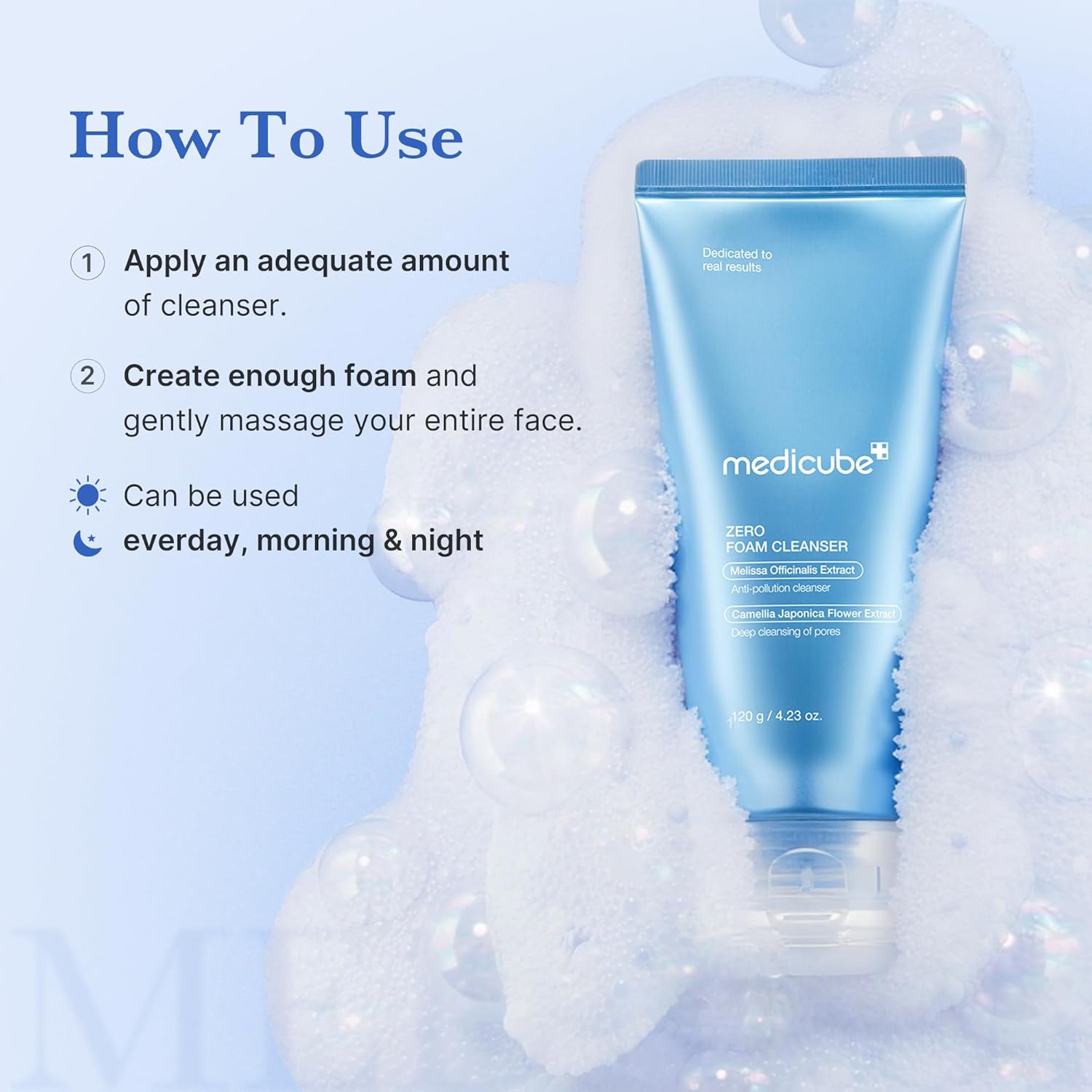 medicube Facial Cleanser Zero Foam Cleanser | Daily Gentle Cleansing Foam for Sensitive Skin | Excess Sebum Control, Hydration, Pore Minimization | Korean Skincare, 4.23 oz - Image 6