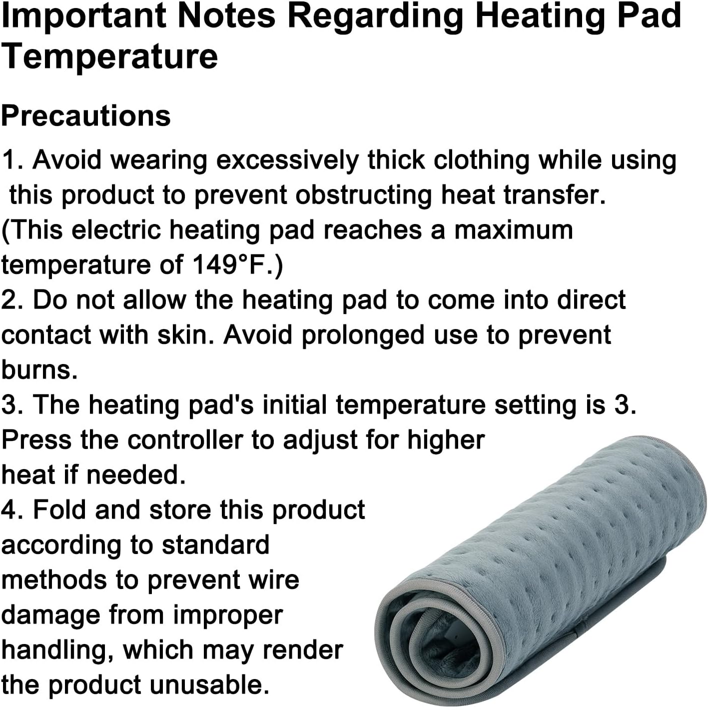 IGXHAVIZ Heating Pad for Back Pain Relief, Electric Heating Pad for Period Cramps Neck Shoulders with Belt, 4 Timer 6 Heat Setting & Auto Shut Off, 12"x24"+20" Large Moist Heat Pad for Mom,Dad - Image 8