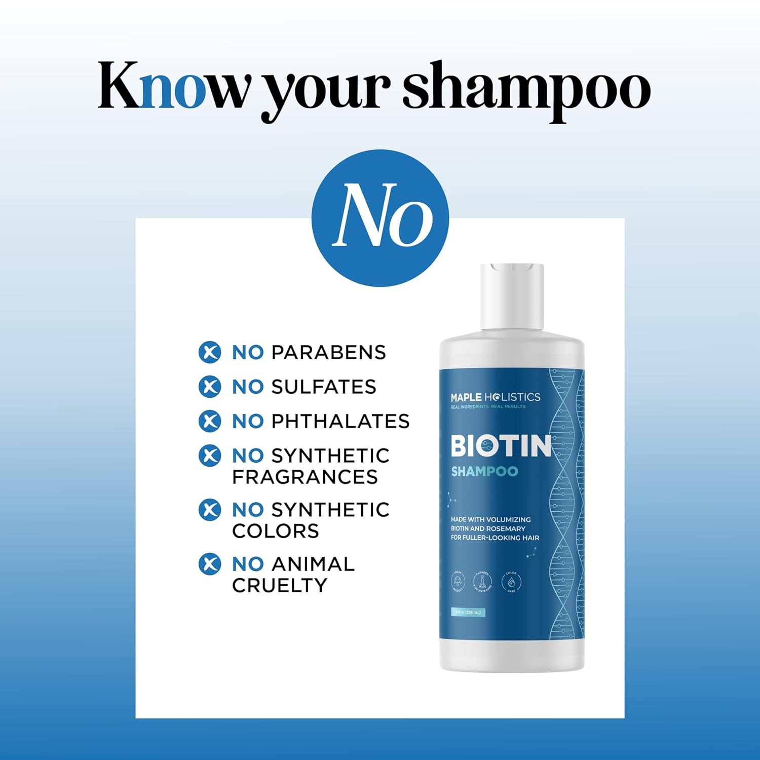 Rosemary and Biotin Shampoo for Thinning Hair - Vegan Volumizing Shampoo for Fine Hair with B Vitamins Argan Oil & Tea Tree Essential Oil - Paraben Silicone and Sulfate Free Vegan Formula (8 Fl Oz) - Image 2