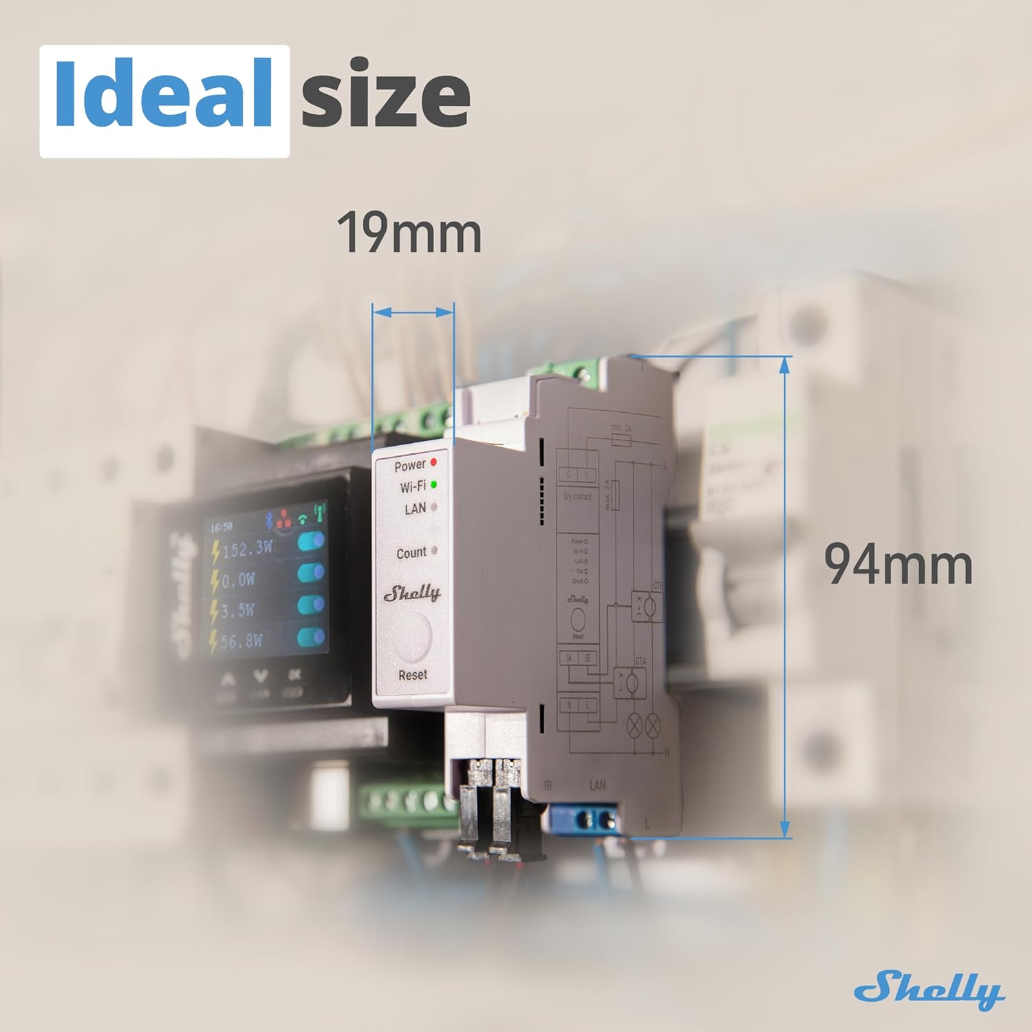 Shelly Pro EM 50A | Wi-Fi & LAN Energy Meter with Contactor Control | DIN-Rail | Home Automation | Bluetooth Gateway | Compatible with Alexa & Google Home | No Hub Required | Power Monitoring - Image 2