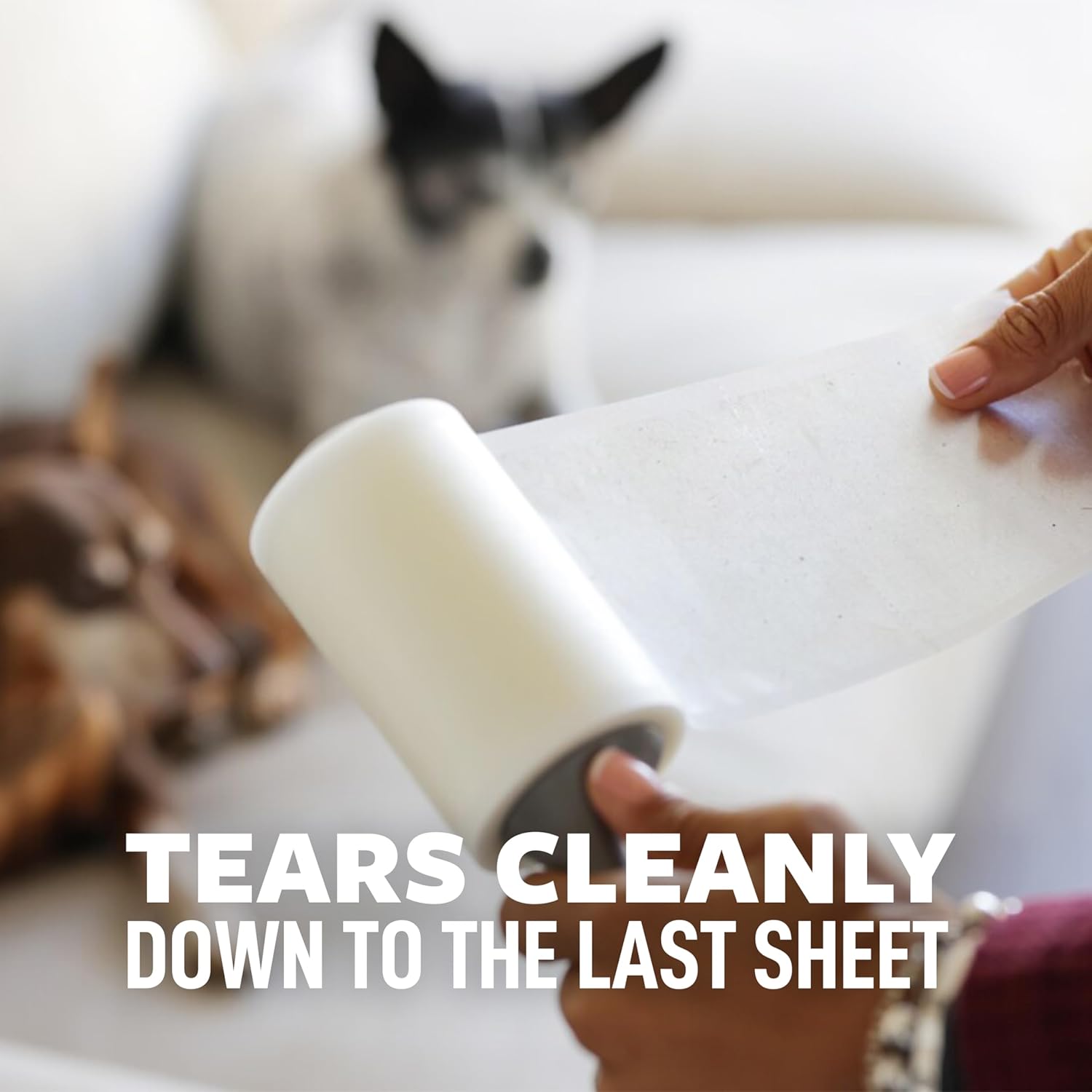 Scotch-Brite Pet Hair Pickup Extra Sticky Large Lint Roller, Designed for Removing Fur + Fluff on Couches, Clothes, Dog and Cat Beds, & More, 1 Pack, 60 Easy-Tear Adhesive Sheets Total - Image 6