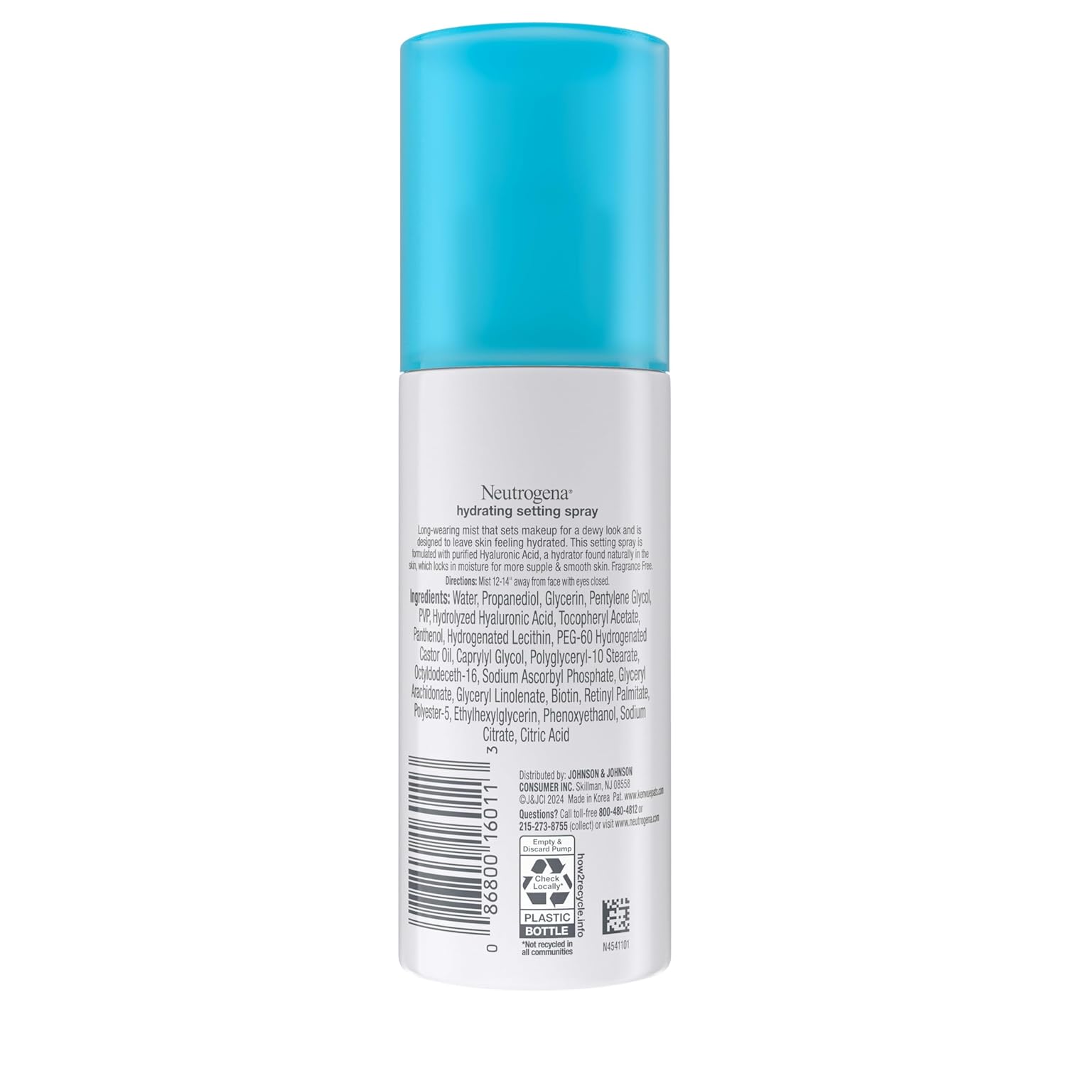 Neutrogena Hydro Boost Hydrating Makeup Setting Spray with Hyaluronic Acid, Setting Spray for Smooth, Dewy Skin, Fragrance Free, Non-Comedogenic & Hypoallergenic, 3.4 fl. oz - Image 8