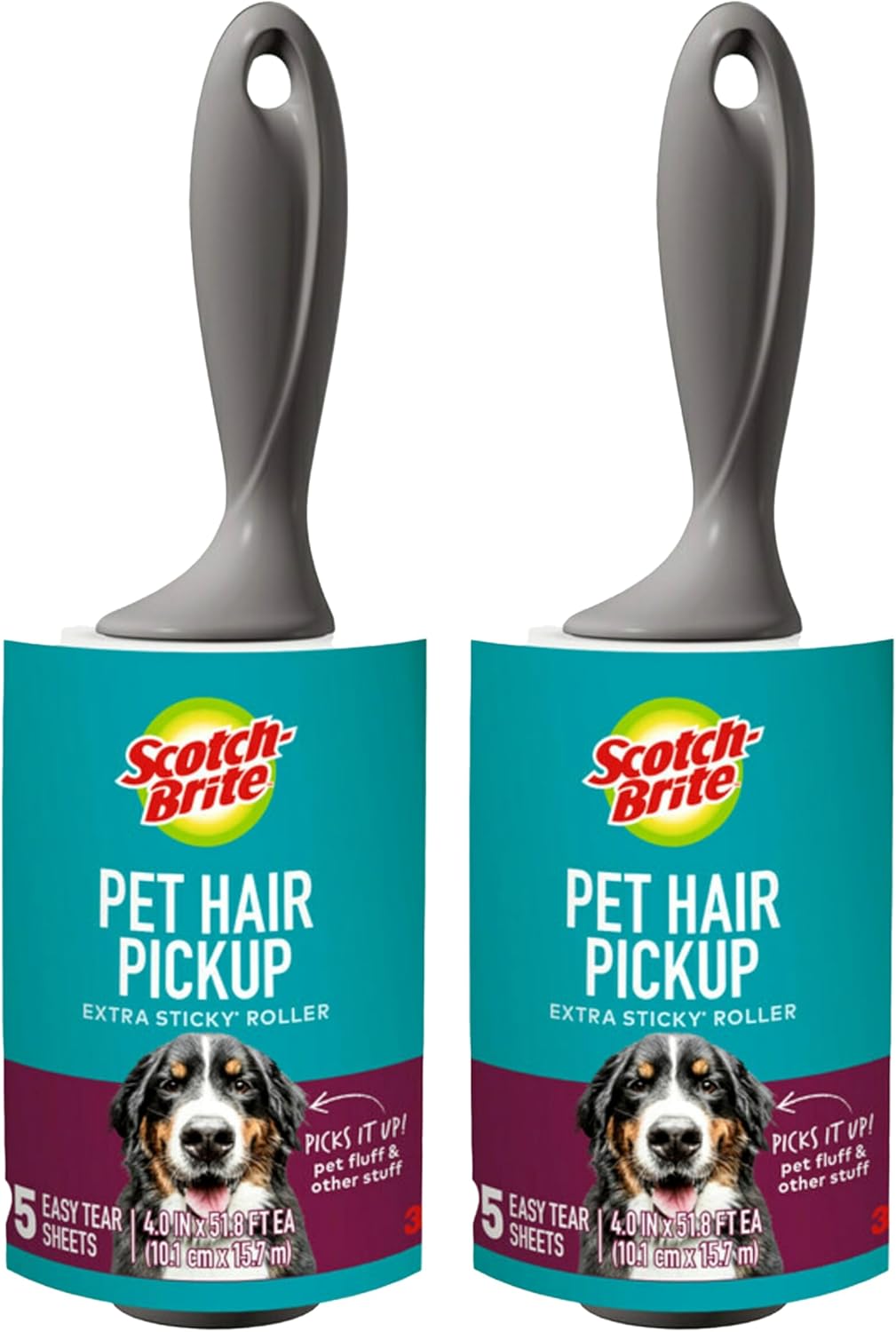 Scotch-Brite Lint Roller, 95 Sheets | Extra Sticky | Pet Hair | Pack of 2