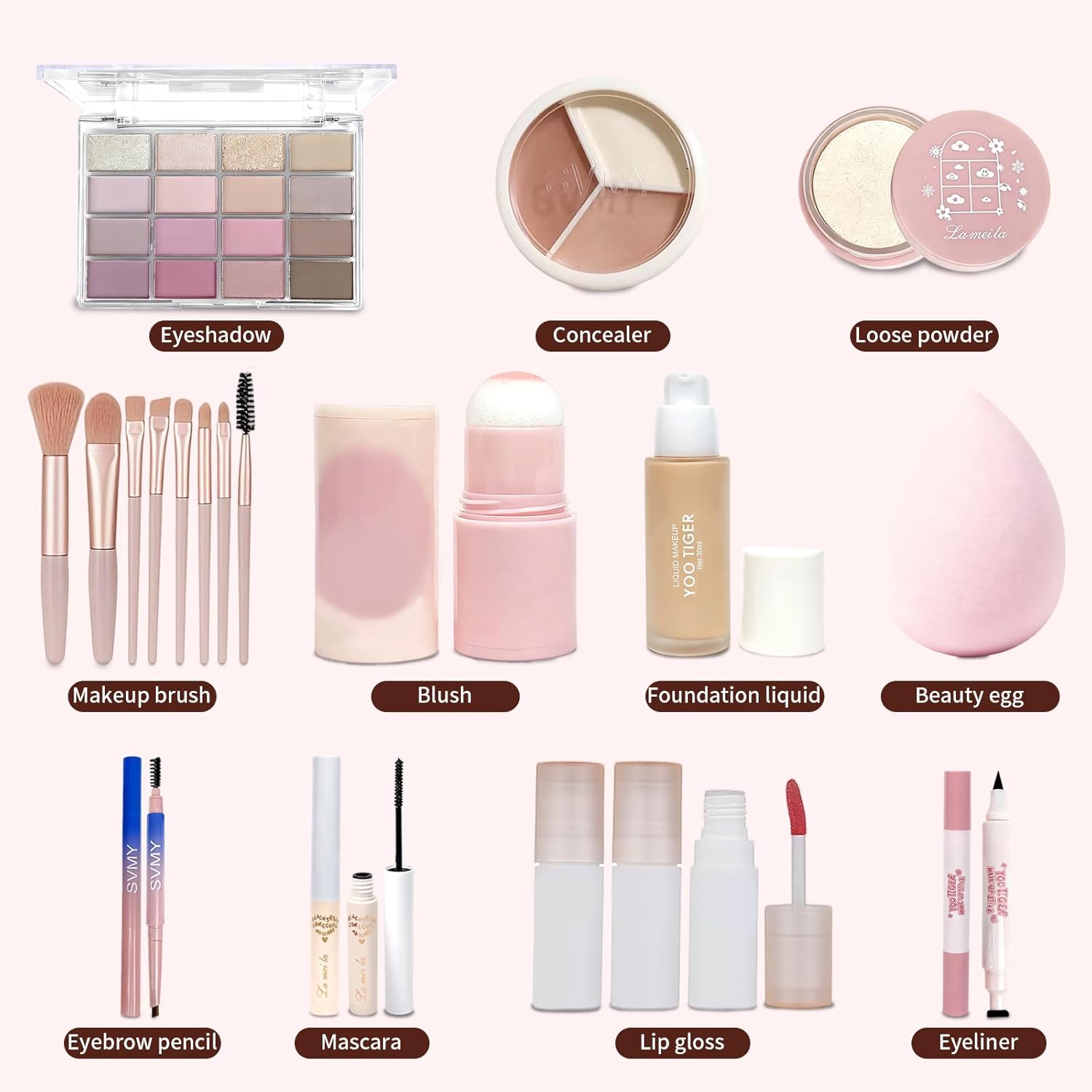 Makeup Kit for Women Full Kit Makeup Set for Teen Girls All In One Makeup Set Includes Foundation Eyeshadow Palette Lipgloss Eyeliner Stick Cosmetic Brush Set - Image 2