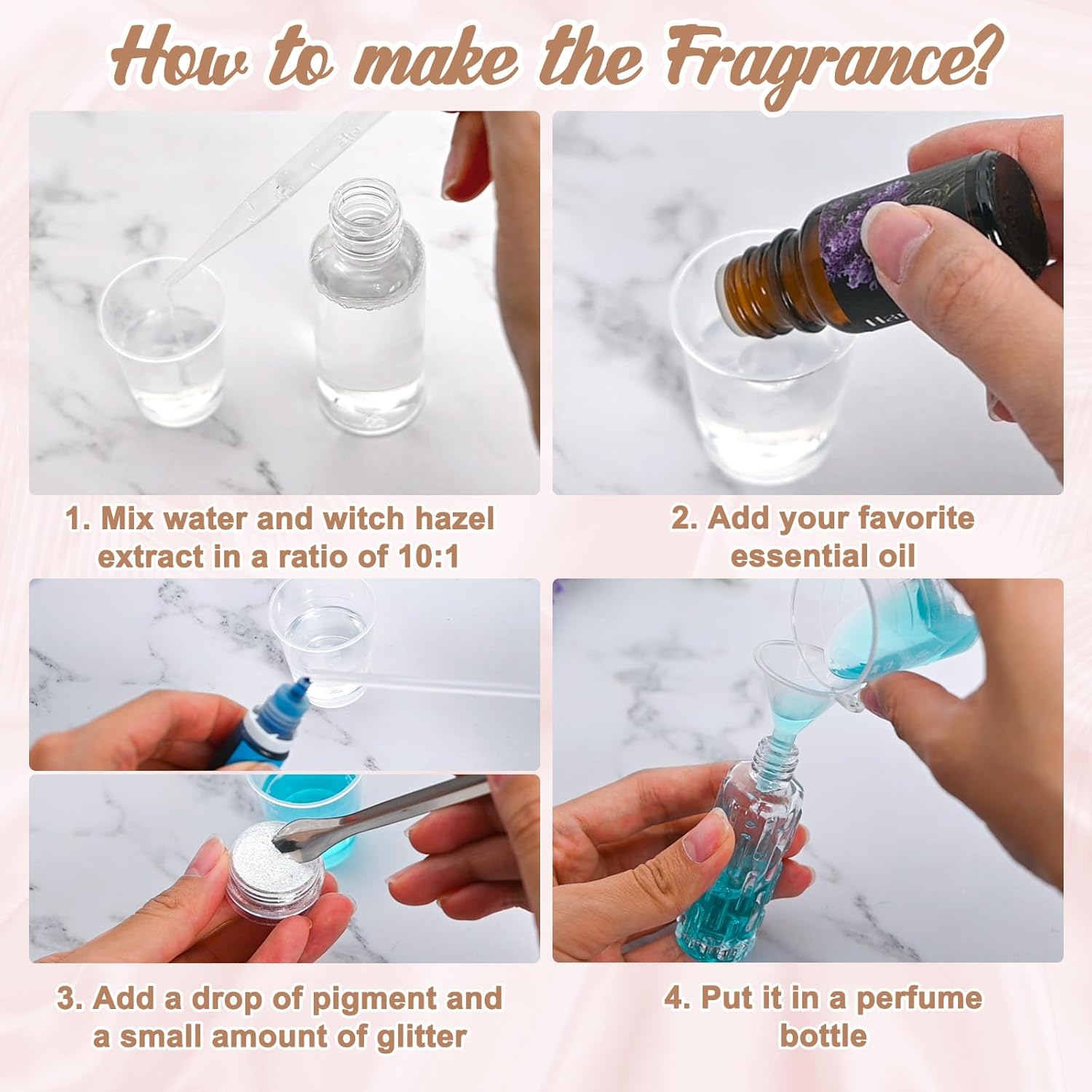 JUYRLE Perfume Making Kit- 37Pcs DIY Perfume Making Kits for Women, Make Your Own Scent with Essential Oil, Bottle, Fragrance Set, Fragrance Birthday Gifts Sets for Women Girls - Image 3