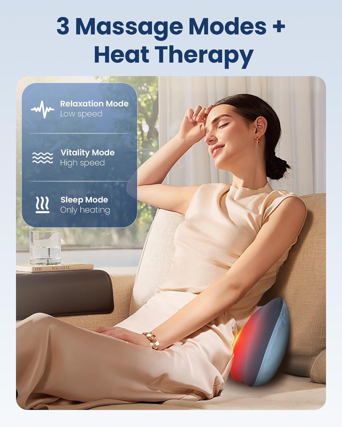 COMFIER Shiatsu Neck and Back Massager with Heat, Neck Massager Pillow with 3D Kneading Deep Tissue, Cordless & Portable, Soothes Muscle Tension at Home, Office, Travel,Mothers Day Gifts for Women - Image 5