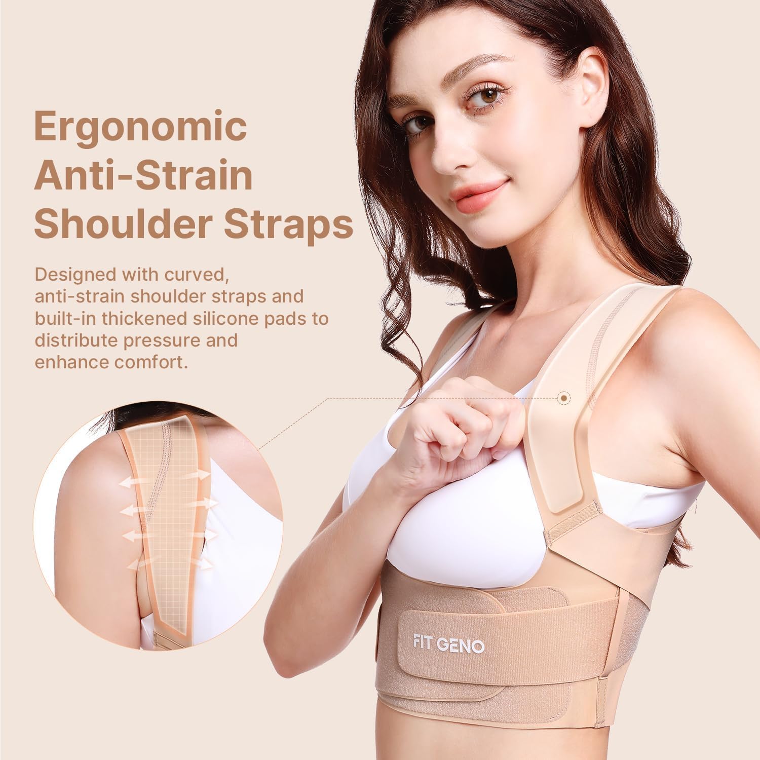 Fit Geno Posture Corrector for Women Invisilite: Invisible Lightweight Back Brace for Neck Shoulder & Upper Back Pain Relief - Improve Posture Correct Hunchback Slouching Under Clothes Large - Image 4