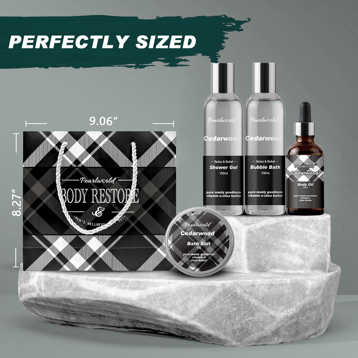 12Pcs Men's Spa Gift Set - Cedarwood Bath & Body Care Kit, Home Spa Set with Natural, Perfect Gifts for Men - Father's Day, Birthday, Valentine's & Christmas - Image 5