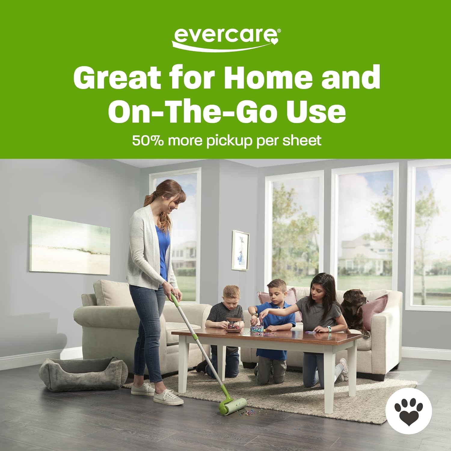 Evercare Pack of 3 All-Purpose Pet Mega Oversized Lint Roller Refills, 50 Sheets Each - Image 6