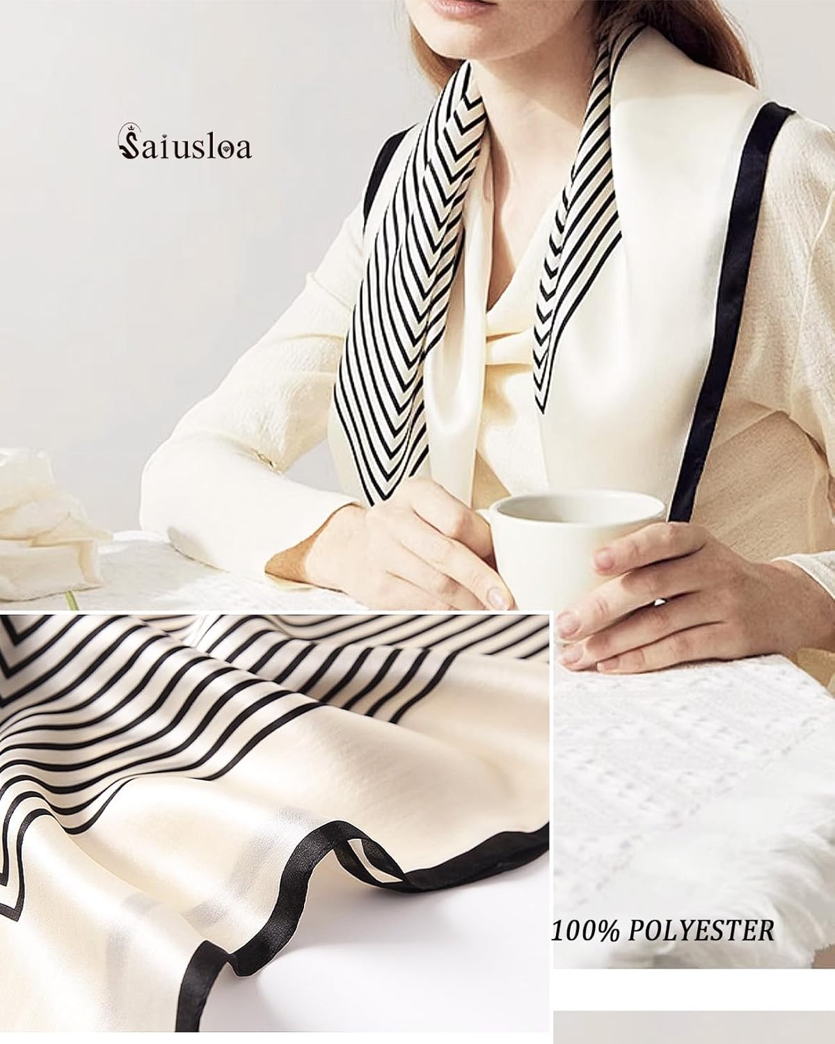 Saiusloa Neck Scarf For Womens Silky Head Scarves Hair Bandanas Square Scarf Fashion Accessories lightweight - Image 6