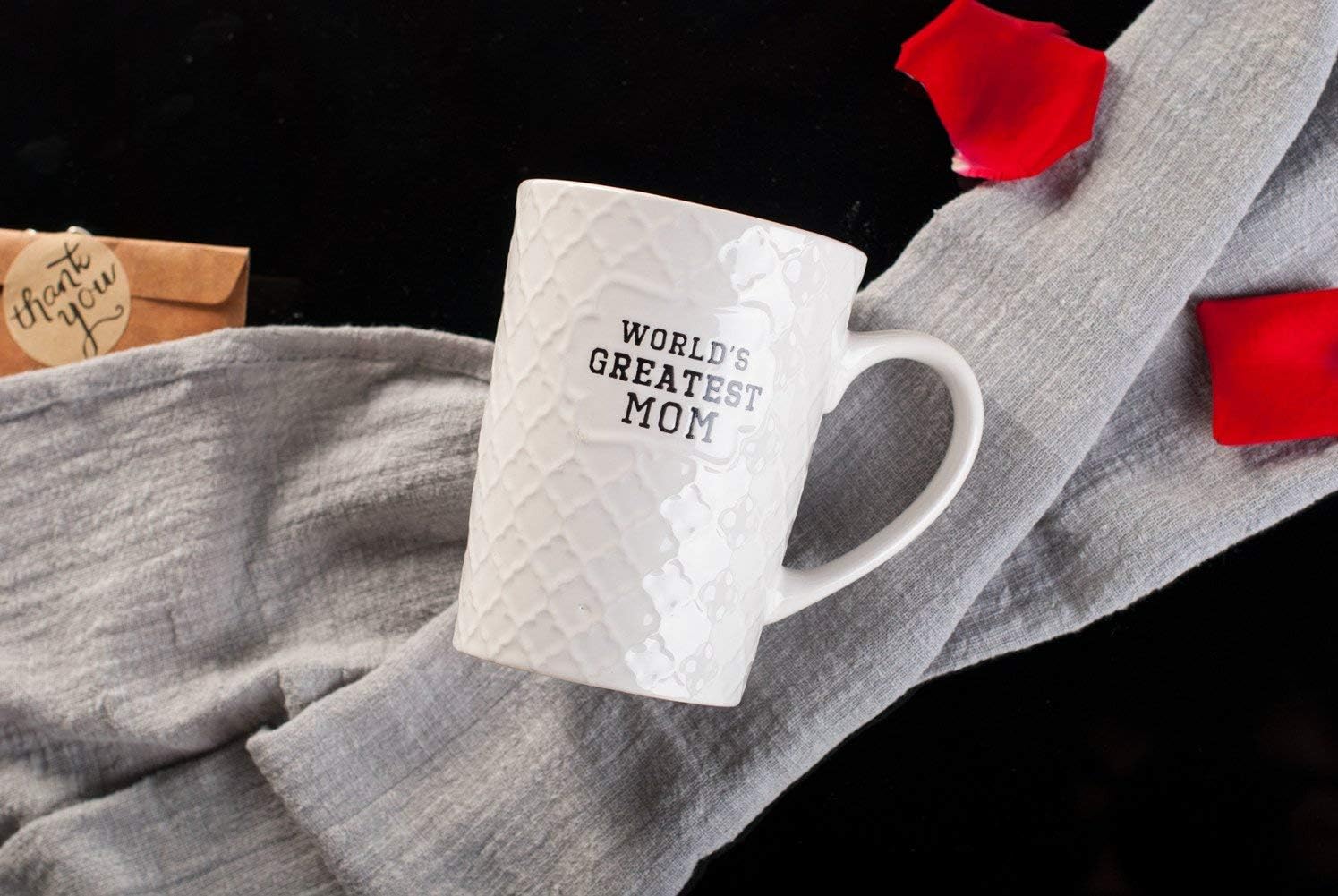 Ynsfree-World's Greatest Mom-16 OZ Coffee And Tea Cups-For mom,lady, wife,Valentine's Day or Anniversary - Birthday Gift Ceramic Office Fun Gifts Deal With White Cute Mugs-Funny Mom Mug - Image 5