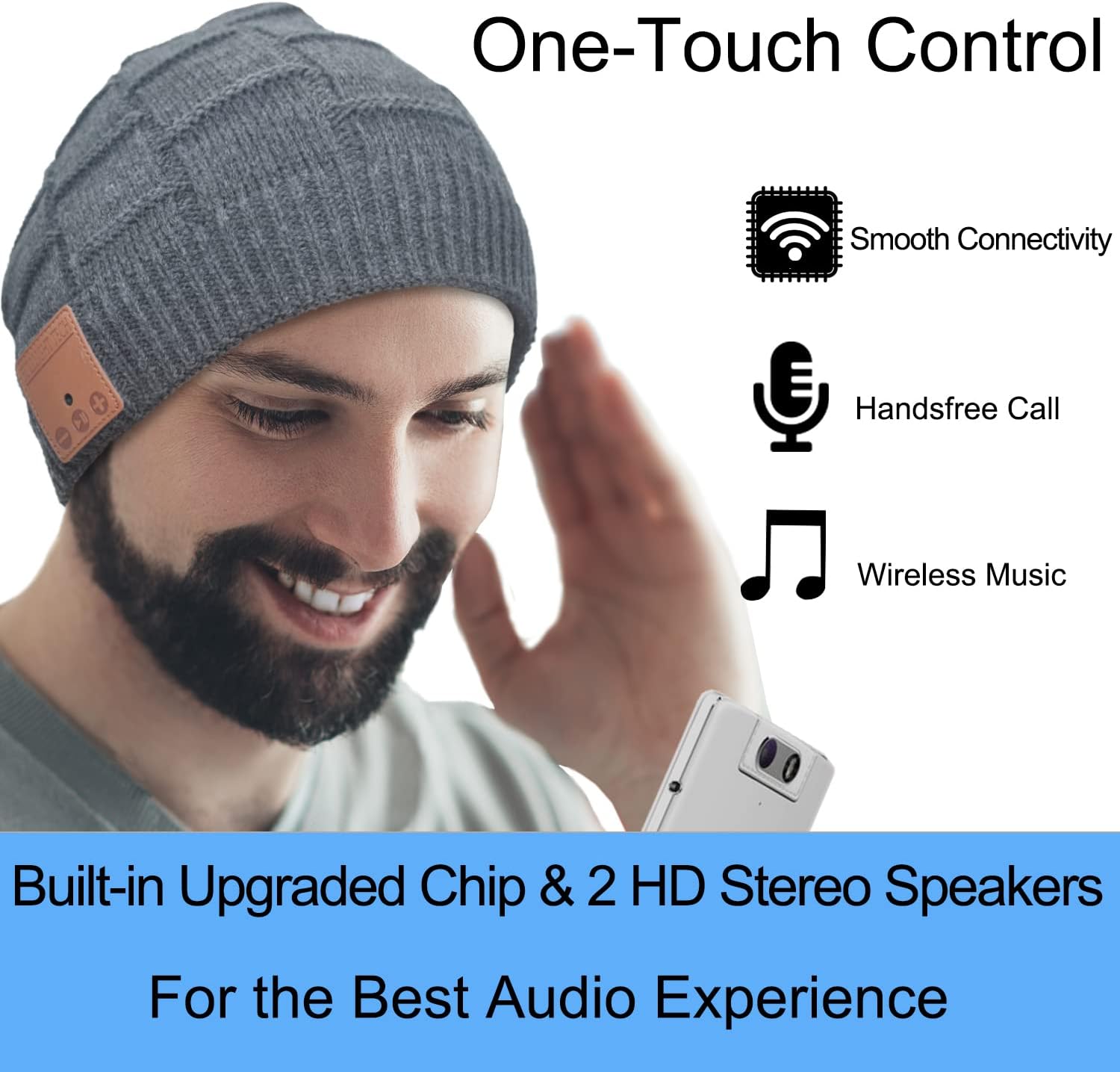 Bluetooth Beanie Hat Headphones Unique Tech Gifts Stocking Stuffer - Image 4
