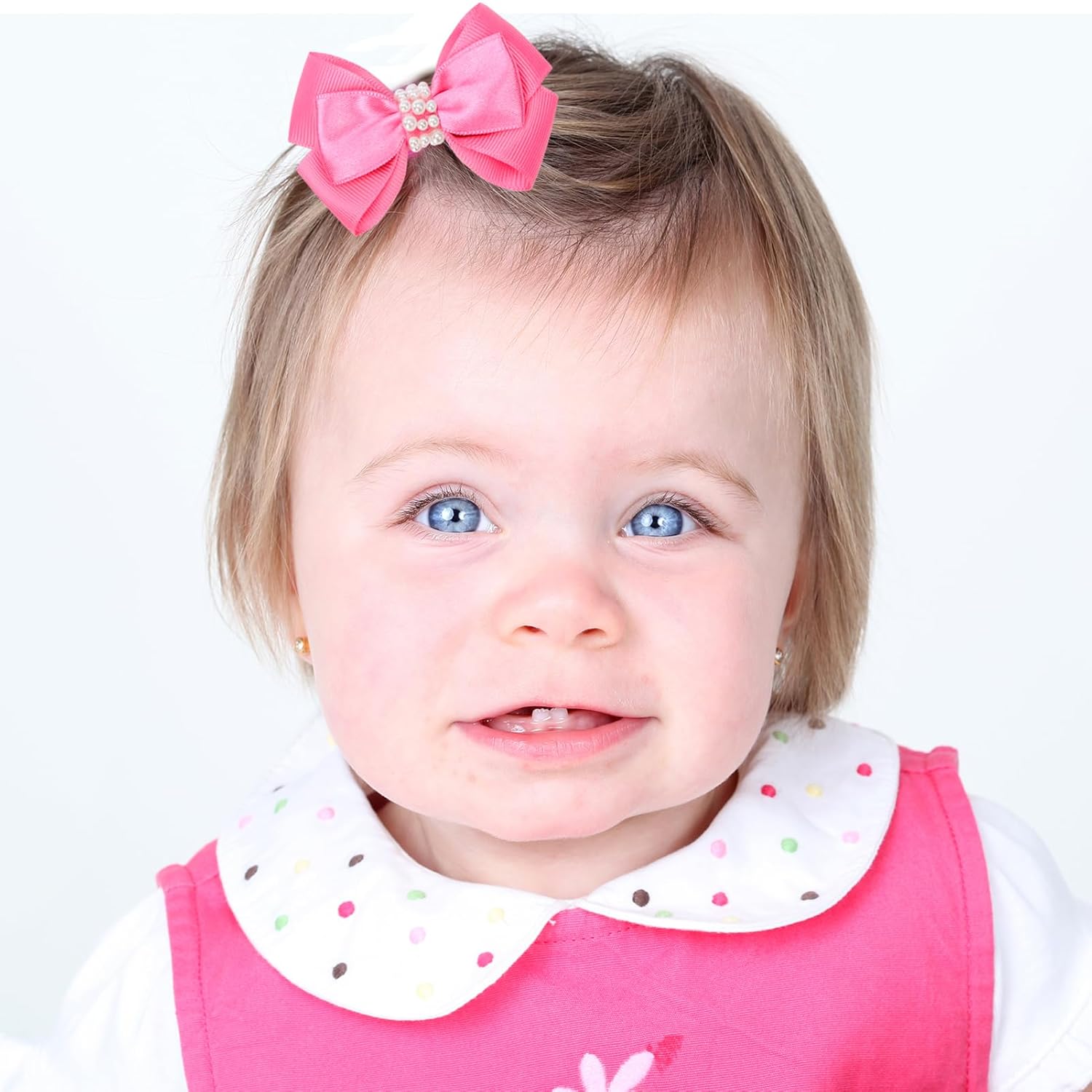 KISZU 3 Inch Hair Bows Clips Grosgrain Ribbon Alligator Clips Hair Accessories for Girls Toddler Kids Children Teens Women - Hot Pink - Image 2