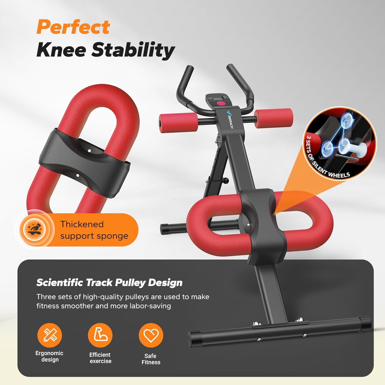 MERACH Ab Machine, Ab Workout Equipment, Adjustable Ab Trainer Machine for Abs Workout at Home Gym, Foldable, Knee Protection, Abdominal Trainer for Stomach Workout - Image 7