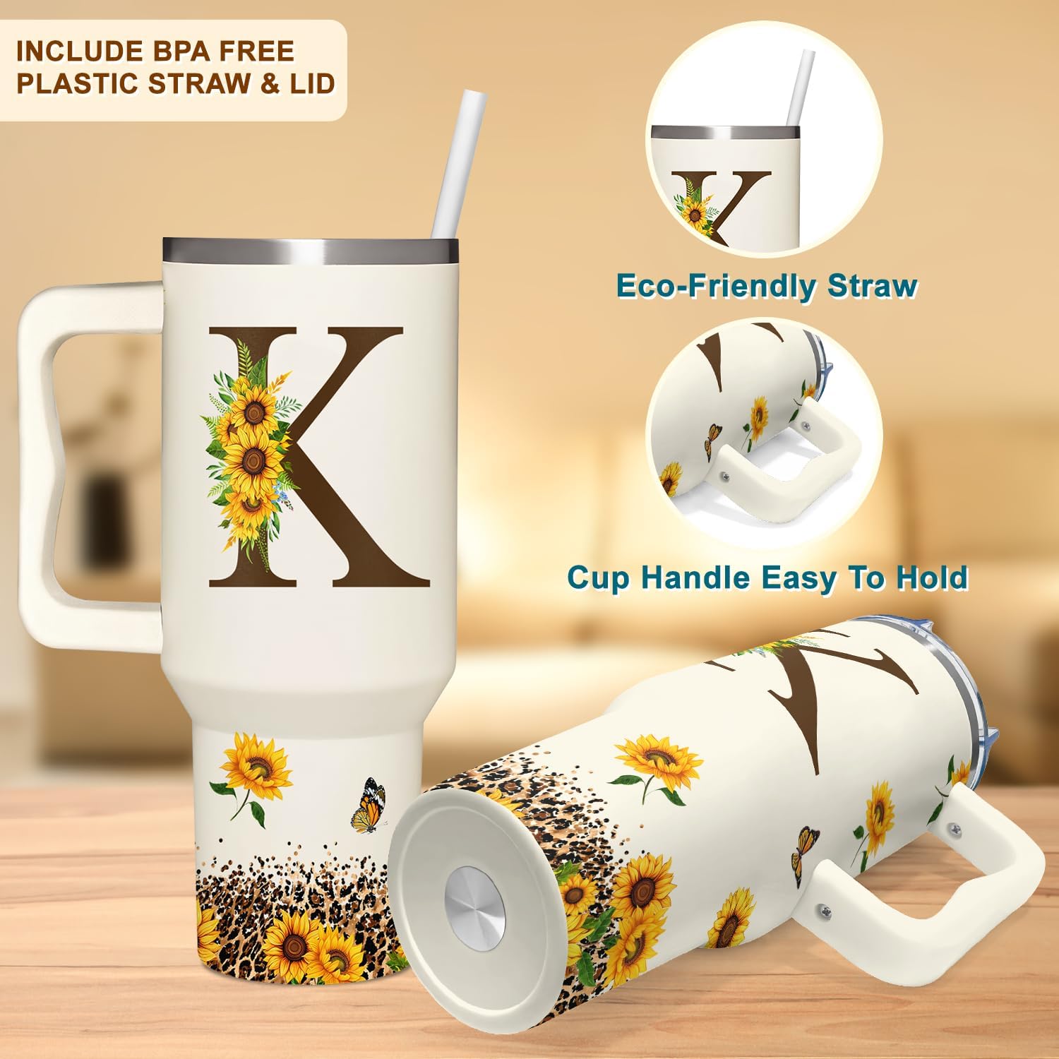 Mom Birthday Gifts - Sunflower Gifts For Women - Birthday Gifts For Mom - Mother's Day, Birthday Gift For Mother, Her, Sister, Wife, Daughter, Grandma - Monogrammed Tumbler 40oz - Image 5