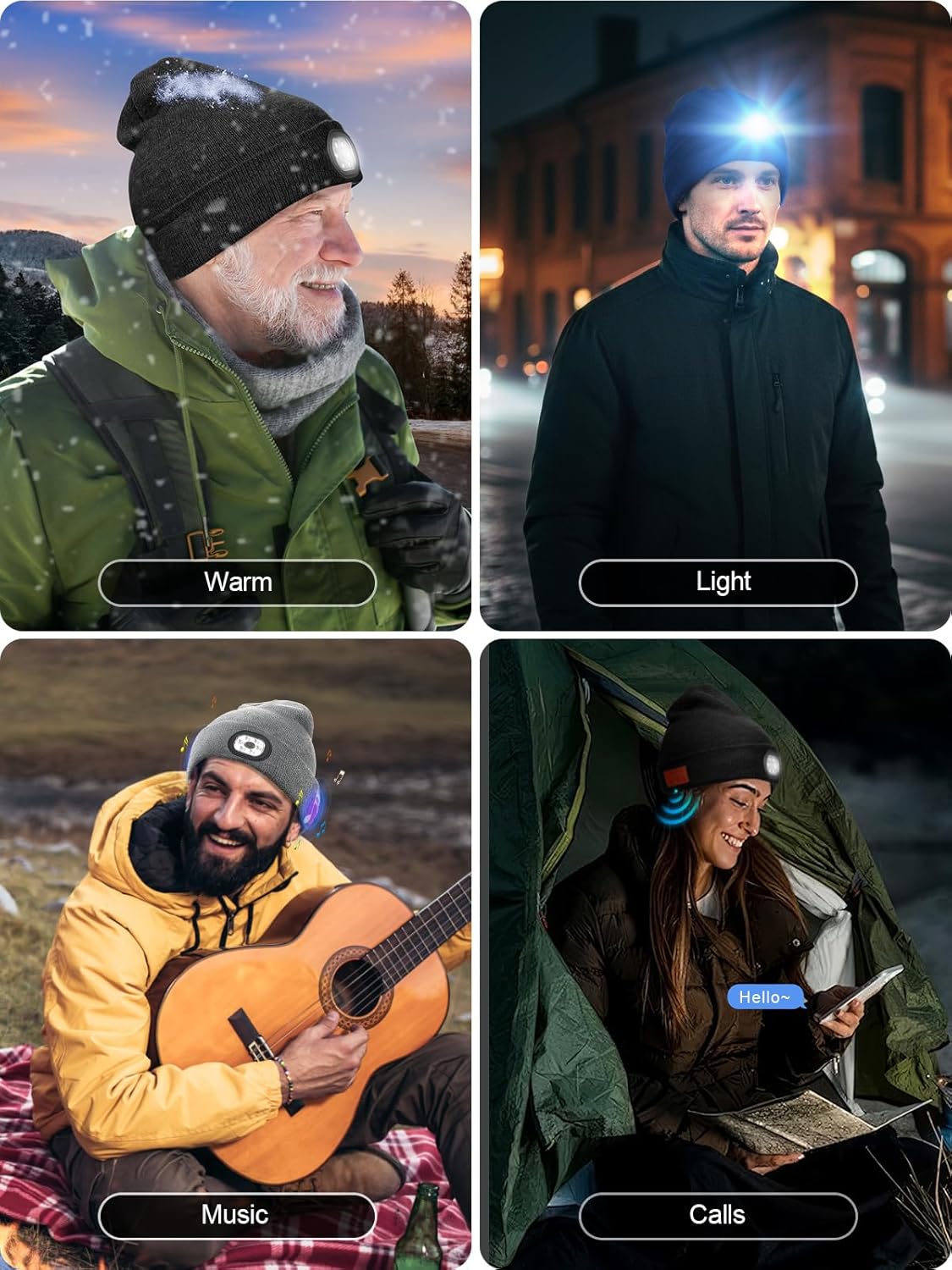 UNBON Bluetooth Beanie for Men, Bluetooth Beanie Hat with Light Headphones, Mens Birthday Gifts for Men Teen Boys Dad - Image 8