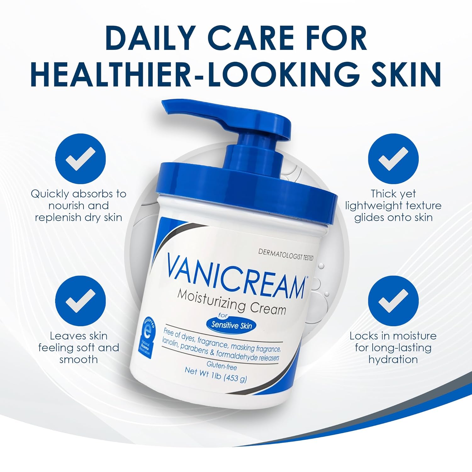 Vanicream Moisturizing Skin Cream with Pump Dispenser - 16 fl oz (1 lb) - Moisturizer Formulated Without Common Irritants for Those with Sensitive Skin - Image 8