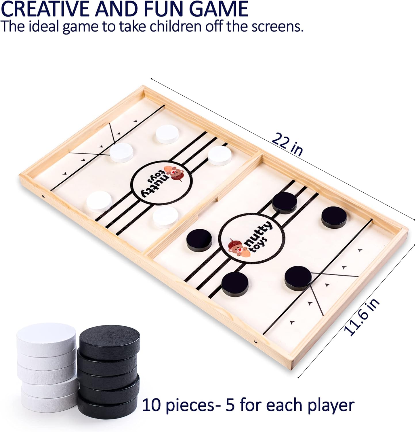 Nutty Toys Sling Puck Family Game XL - Fast & Rapid Tabletop Table Battle, Top Xmas Gift 2025, Unique Kids & Adults Christmas Stocking Stuffer Idea, Best Teenage Girl, Teen Boy & Tween Holiday Present - Image 3