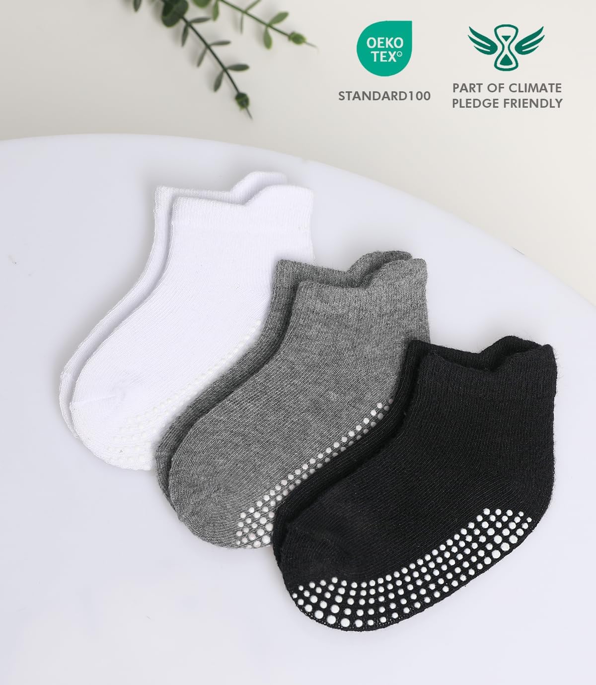 JAKIDAR Baby Toddler Socks Non Slip 9 Pairs Cotton Ankle Grip Socks for Boys Girls Baby Kids Infants Children - Image 4