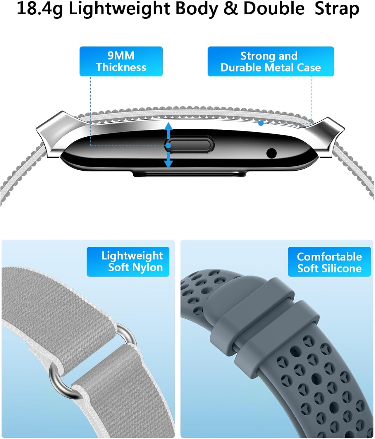 Smart Bracelet for Men Women, Health Activity Fitness Trackers, 24H Sleep Tracker, 24/7 Continuous Heart Rate/Blood Pressure/HRV/Stress Monitor, 170+ Sports Modes Smart Wristband with 2 Bands Free APP - Image 6