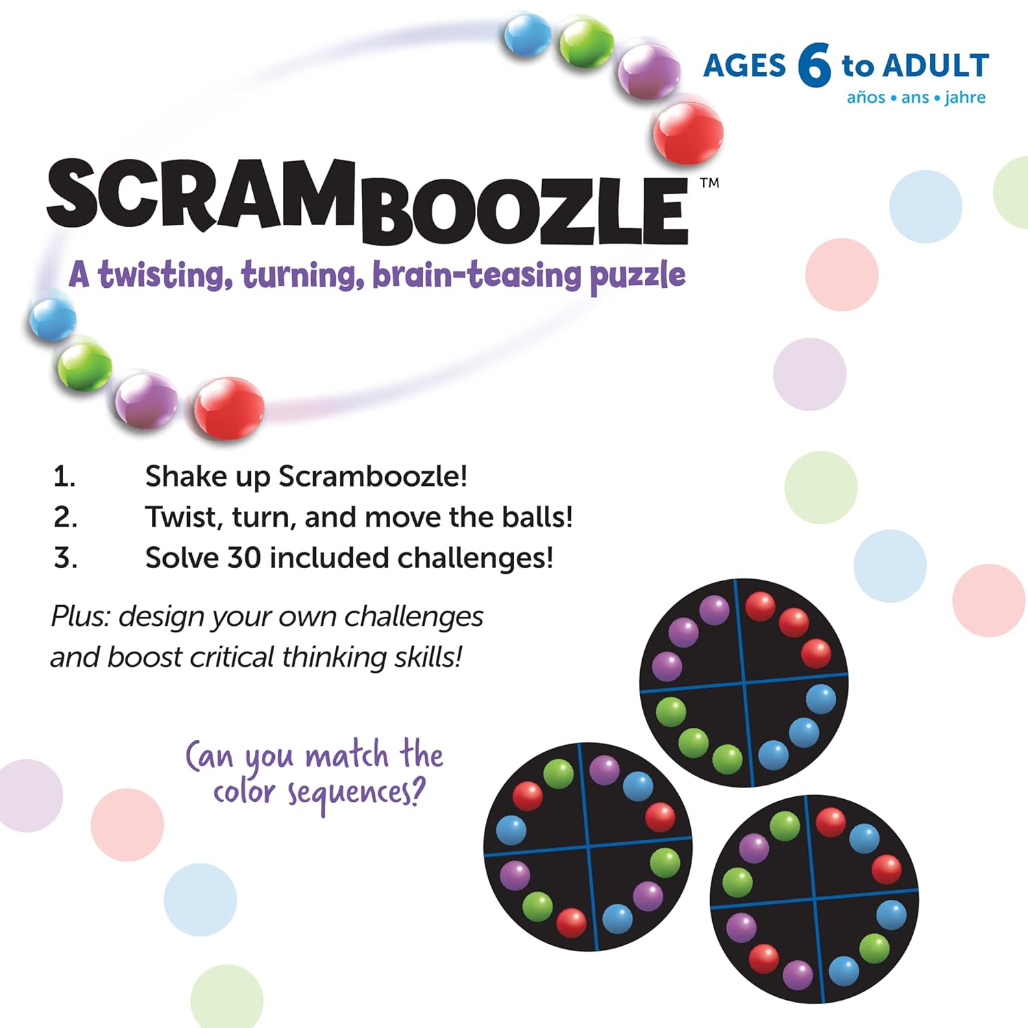 Learning Resources Scramboozle Puzzle Ball - 3D Brain Teasers for Kids and Adults, Puzzles for Teens, Boosts Critical Thinking and Problem Solving, Travel Games, Fidget Toys, Gifts for Boys and Girls - Image 6
