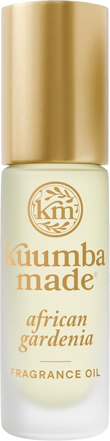 Kuumba Made African Gardenia Fragrance Oil, Long-Lasting Scented Oil Perfume Roller, Vegan, Alcohol-Free, 0.15 oz