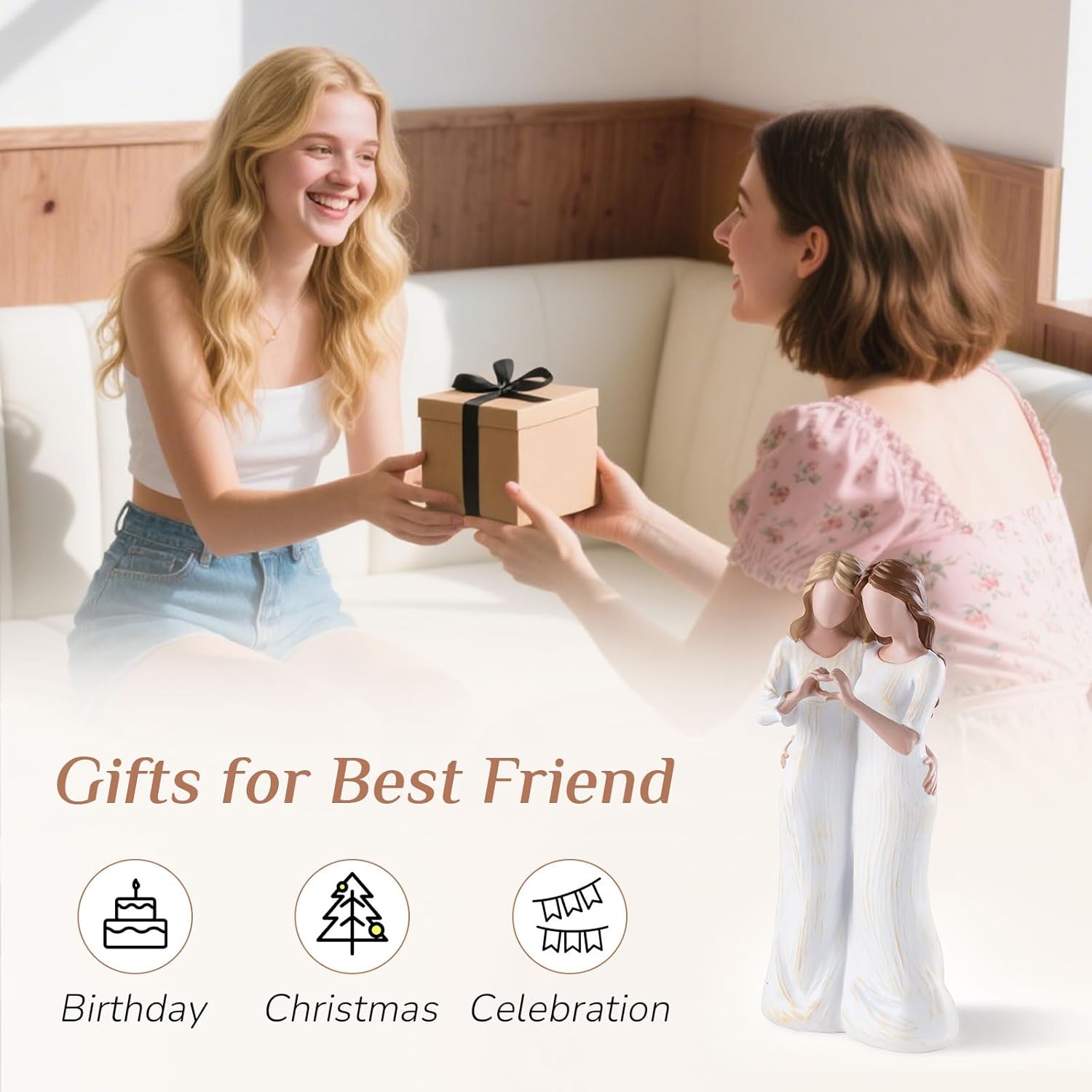 Sister Figurines - Best Friends Gifts for Women, Bestie Friendship Christmas & Birthday Gift - Image 5