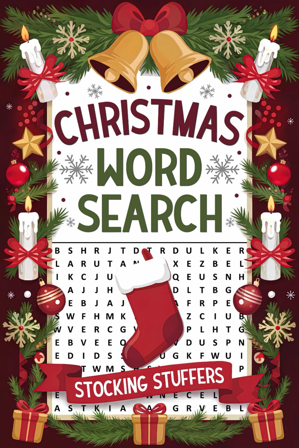 Stocking Stuffers: Christmas Word Search: 1200+ Words, Large Print Word Find Puzzle Book for Adults: Fun Holiday Activity Book, Christmas Gift Idea for Men and Women