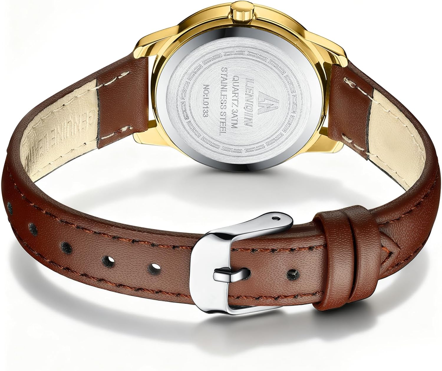 LN LENQIN Ladies Watches Analog Quartz Watch for Women Waterproof Women's Wrist Watches Easy Reader Womens Watch with Leather Strap - Image 2