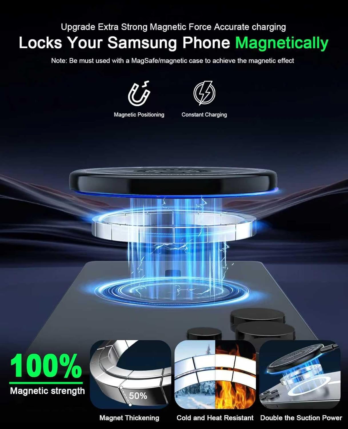 Wireless Charger 2Pack 6FT 15W Samsung Magnetic Wireless Charger Fast Charging Pad for Samsung Galaxy S26 S25 Ultra/S24 FE/S23 Ultra/S22/S21/Z Google Pixel 9 8a 7a 8 7 Pro | Strong Magnet Technology - Image 2