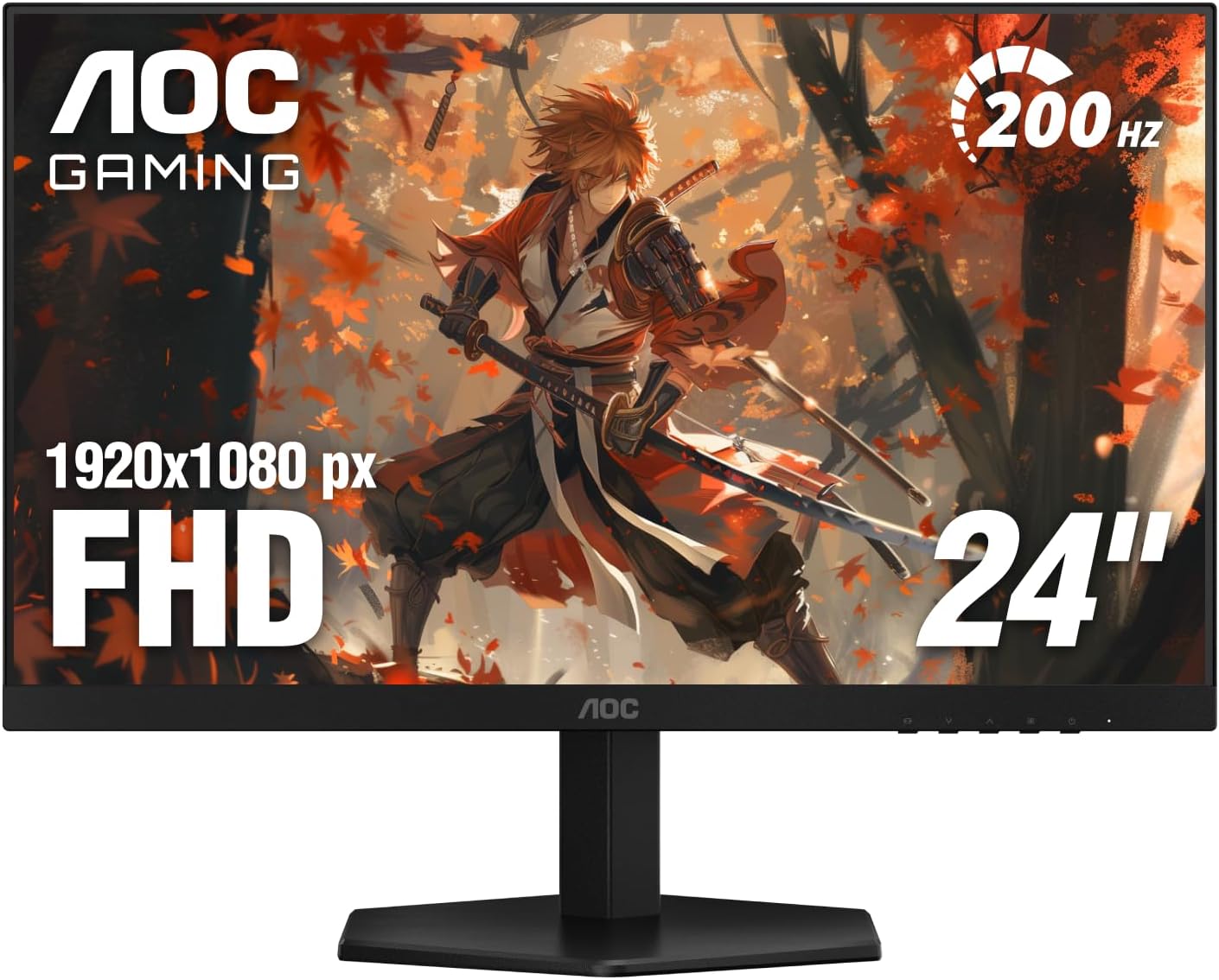 AOC 24G42HE 24 inch Gaming Monitor 1920x1080 200Hz, IPS Panel, Console Gaming Ready, Full HD, 3-Sided Frameless, 1x HDMI 2.0, 1x Display Port, 3-Year Zero-Bright-Dot