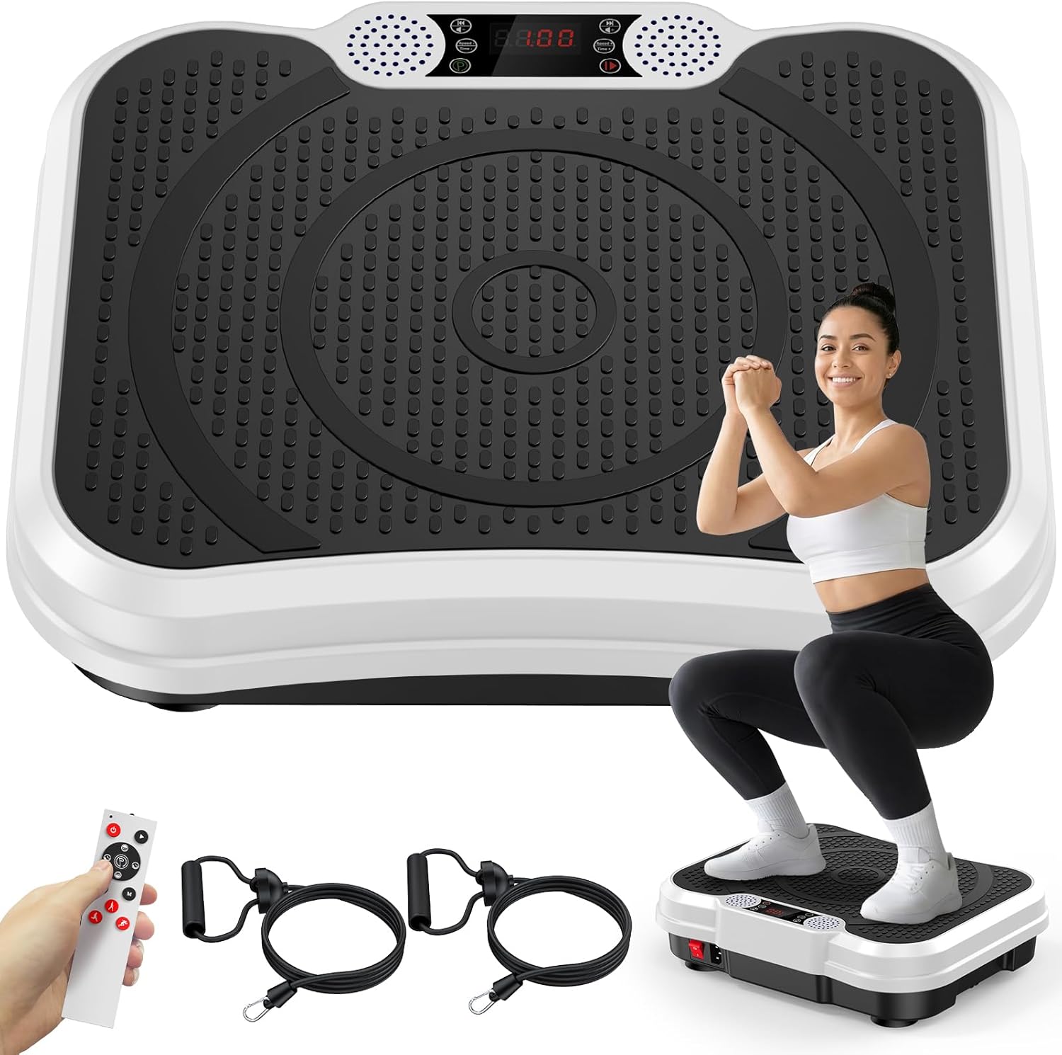 Vibration Plate Exercise Machine for Lymphatic Drainage, Vibration Platform for Weight Loss, 400 Lbs Capacity Shake Plate Full Body Workout Vibrate Fitness Platform for Home Women Men