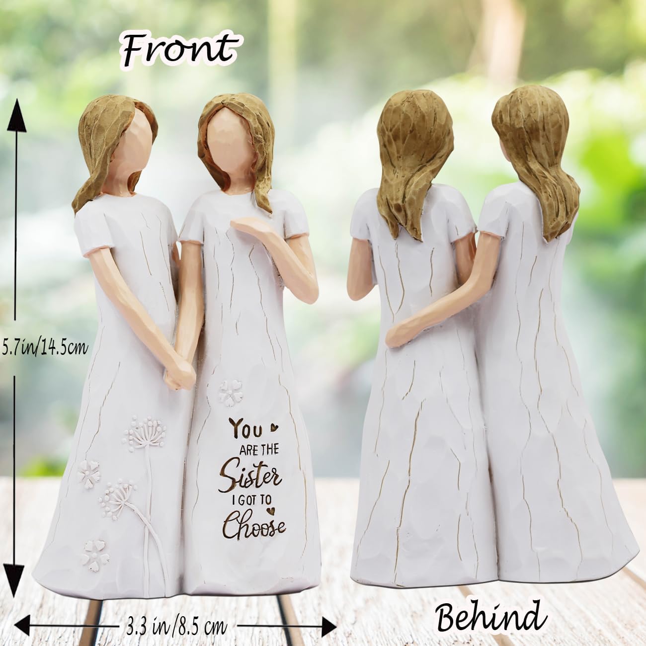 BORLESTA Best Friend Birthday Gifts for Women - Friendship Gifts for Women, Gift for Friends Women, Sister Birthday Gift, Bestie Gift for Women - Friend Hand-Painted Figure - Image 2
