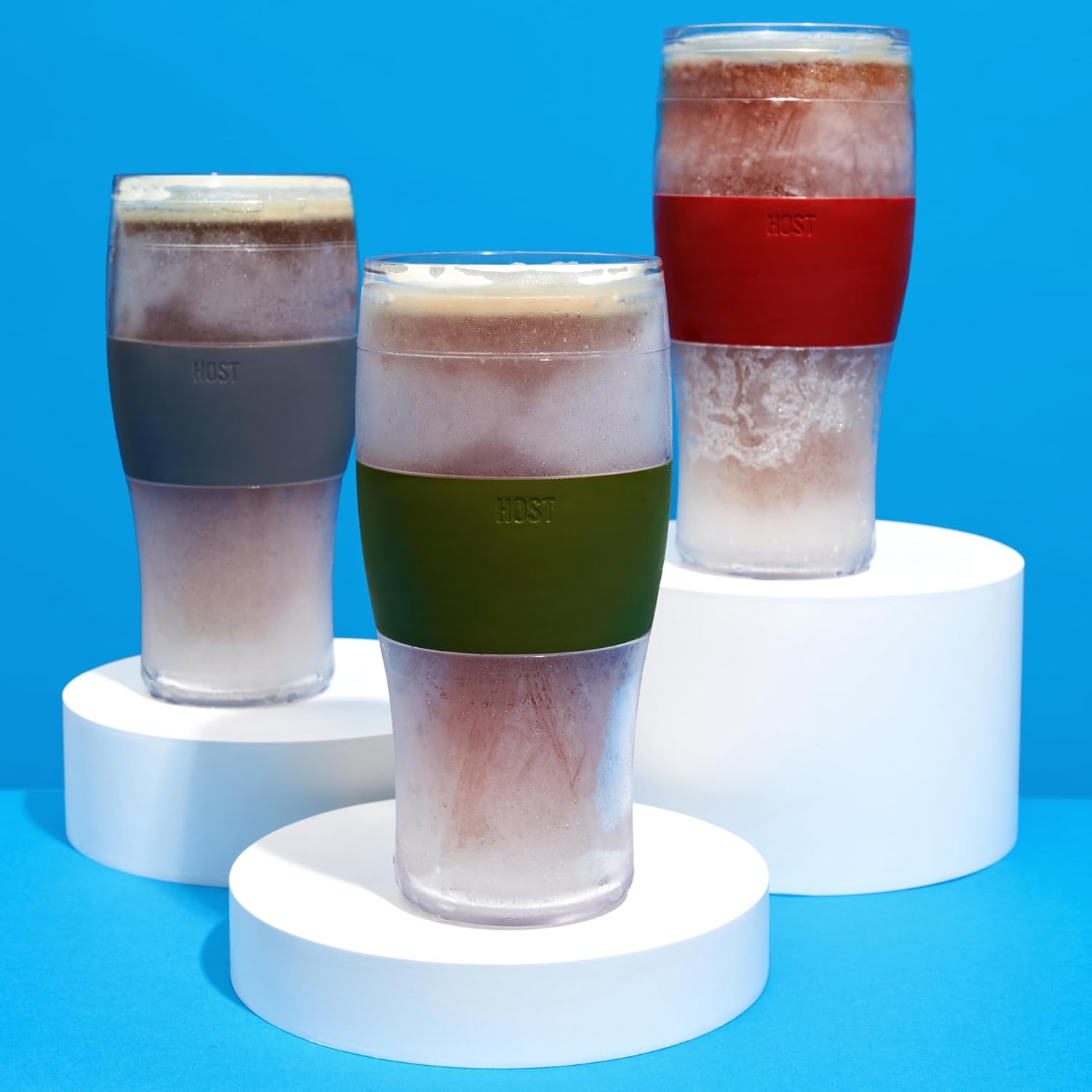 Host Freeze Beer Glasses, Freezable Beer Gifts for Men, Double Wall Insulated Pint Set, Tumbler for Cold Drinks, 16, Set of 2, Gray - Image 10