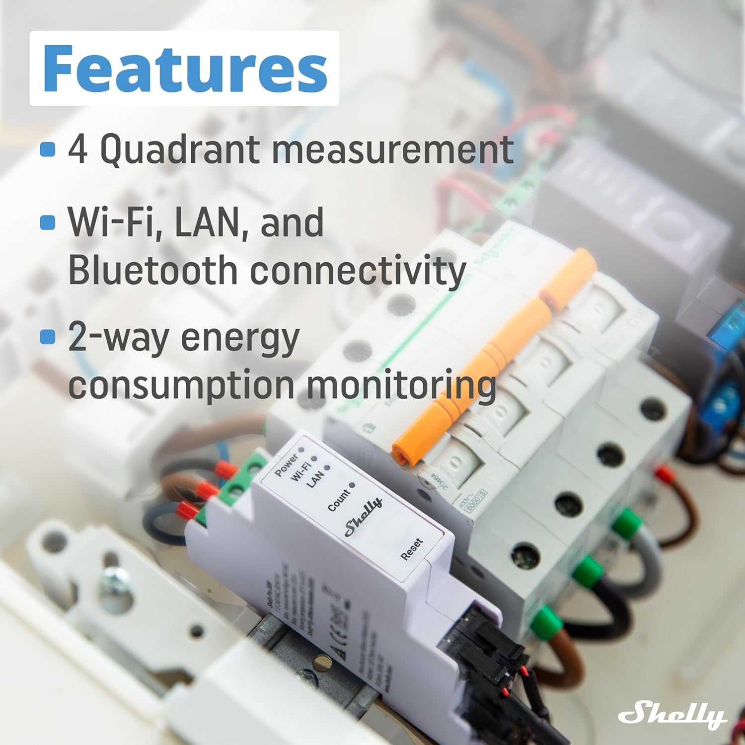 Shelly Pro 3EM (120A) | Wi-Fi & LAN, 3-Phase Smart Energy Meter | 2-Way Consumption | Home Automation | Bluetooth Gateway | Compatible with Alexa & Google Home | No Hub Required | Solar Panels - Image 6