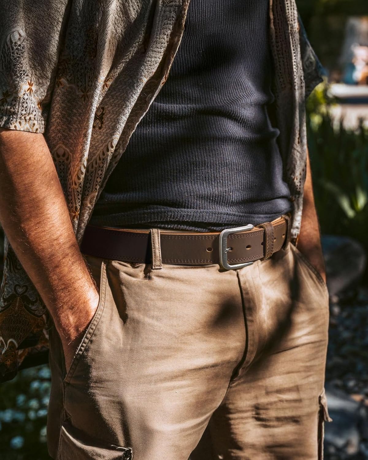 CHAOREN Full Grain Leather Belt for Men, Work Belts for Men Heavy Duty, Daily Wear for Jeans Pants - Image 5